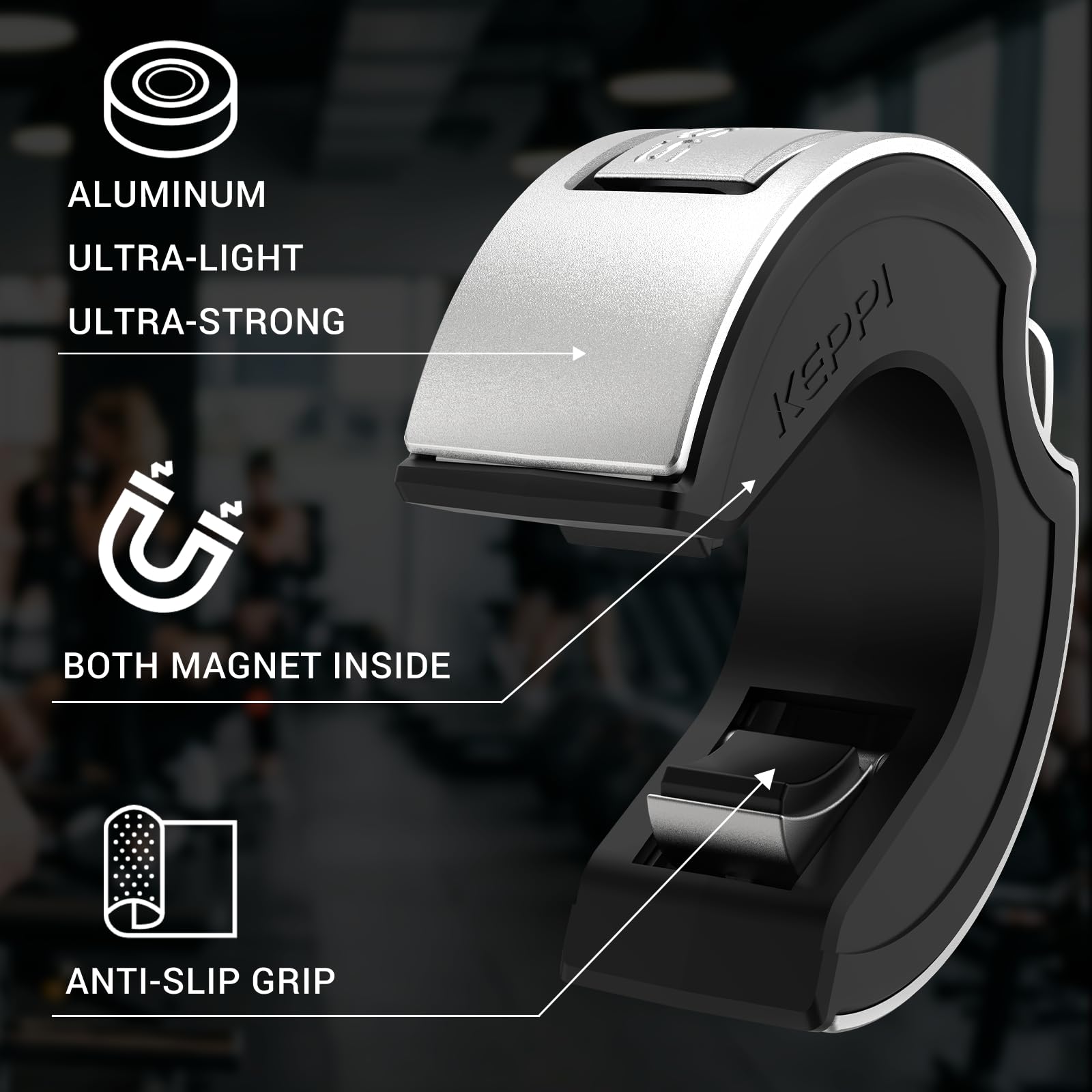KeppiFitness, clip per bilanciere, morsetti per bilanciere per sollevamento pesi, chiusura rapida e rimozione dei pesi, 5,1 cm, olimpionici per allenamento