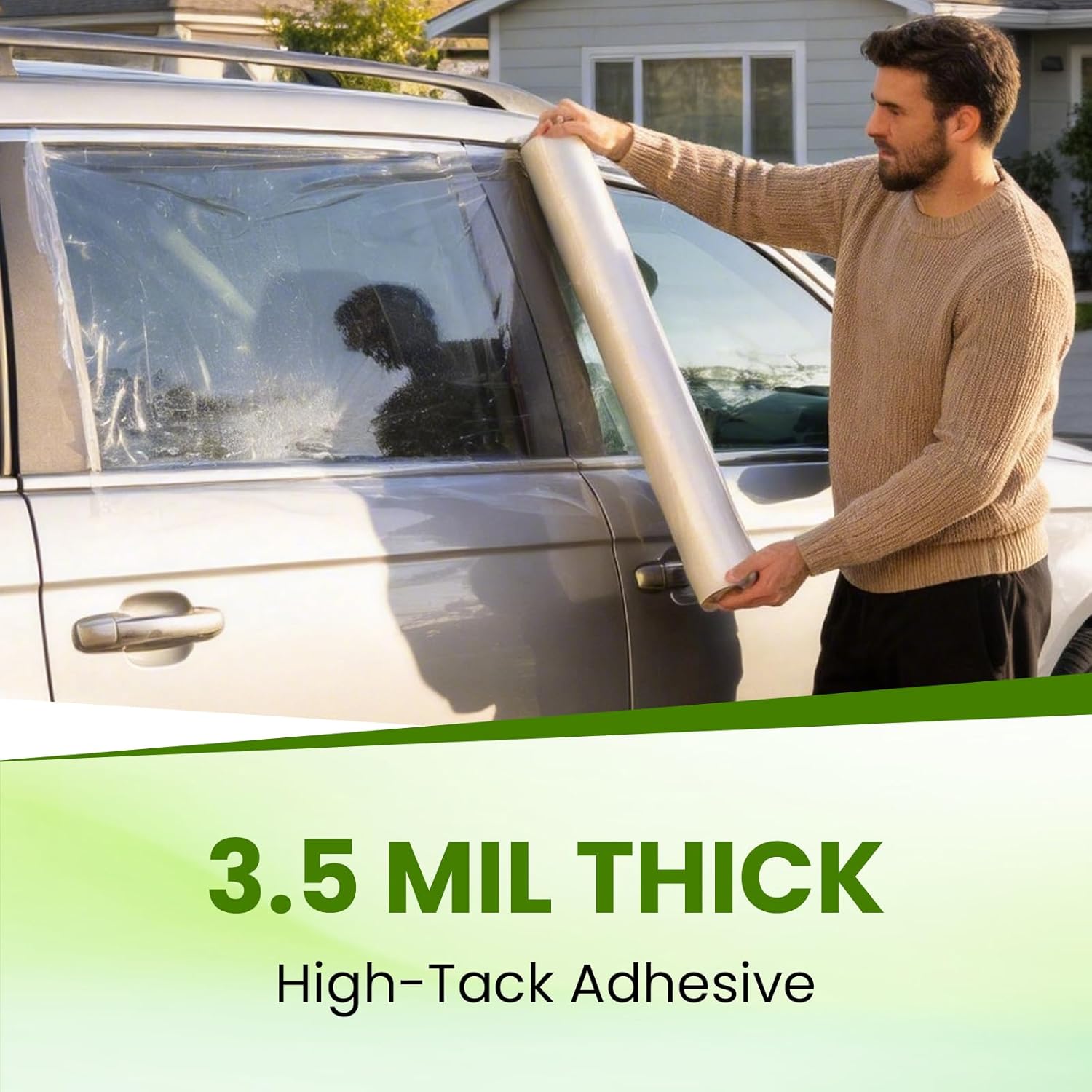 Crash Wrap Film, 36 inch x 100 feet, Clear Collision Wrap for Damaged Vehicles & Car Windows, Removes Cleanly,Self-Adhesive Broken Window Cover Film