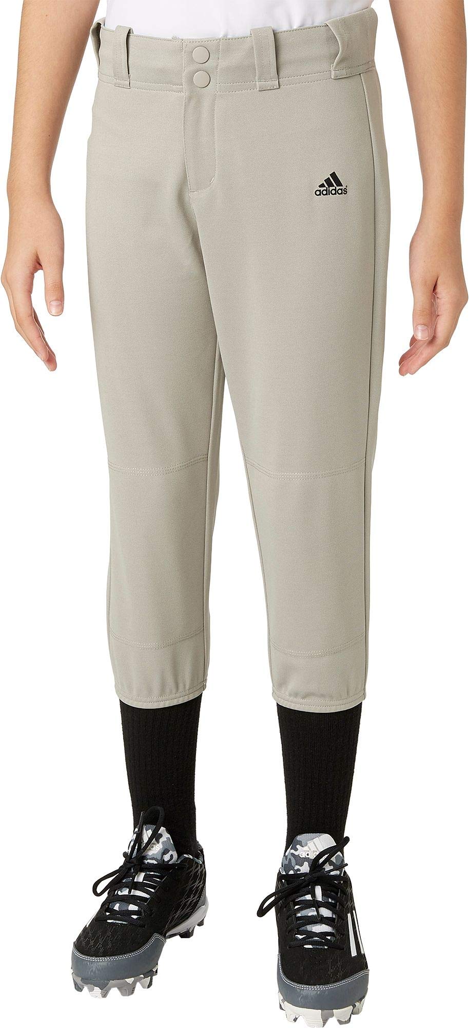adidas Girl's Destiny Softball Pants (Grey Baseball, Large)