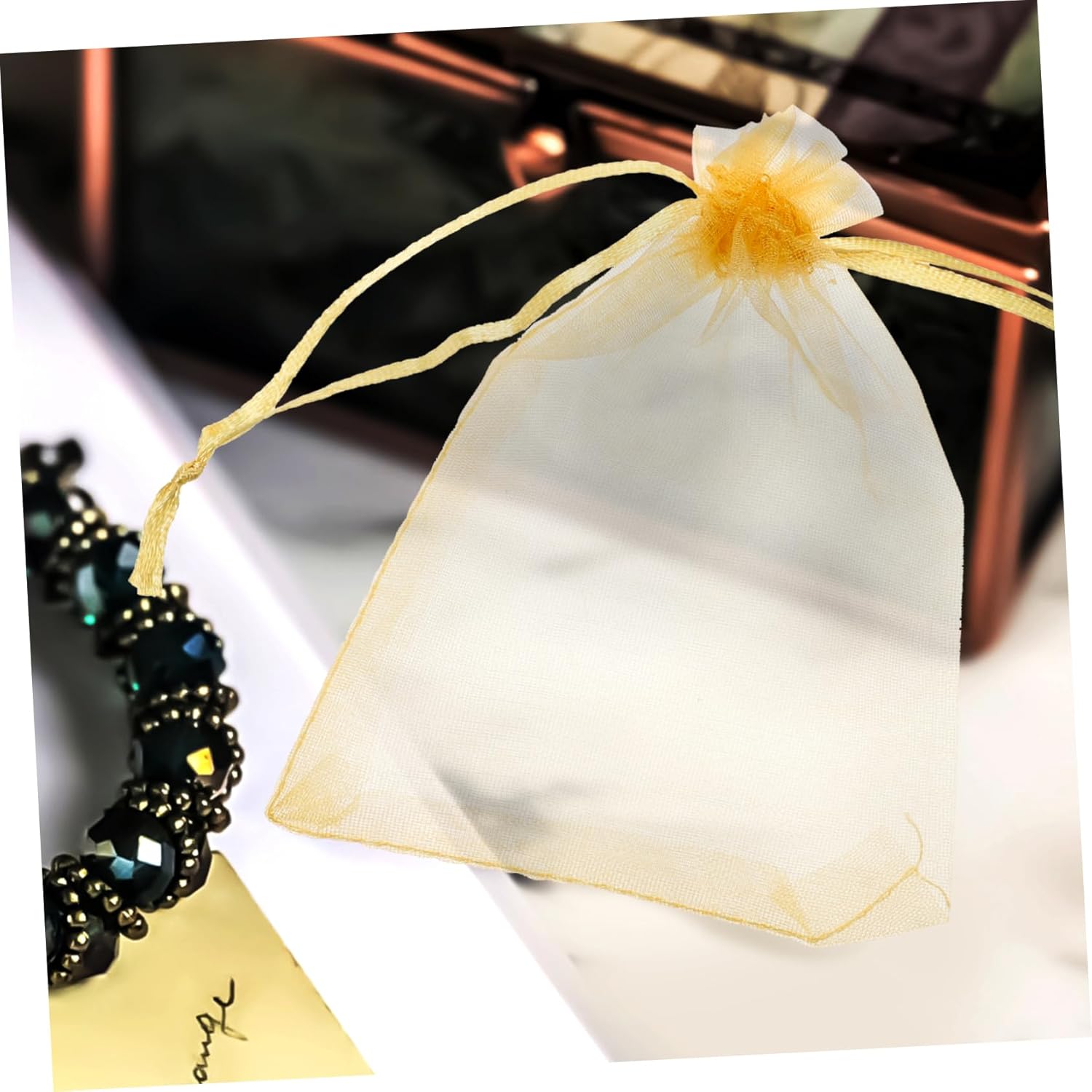 Gogogmee 400pcs Convenient Organza Bags Drawstring Design for Jewelry and Candy Storage Mesh Pouches for Party Favors Weddings and Special Occasions