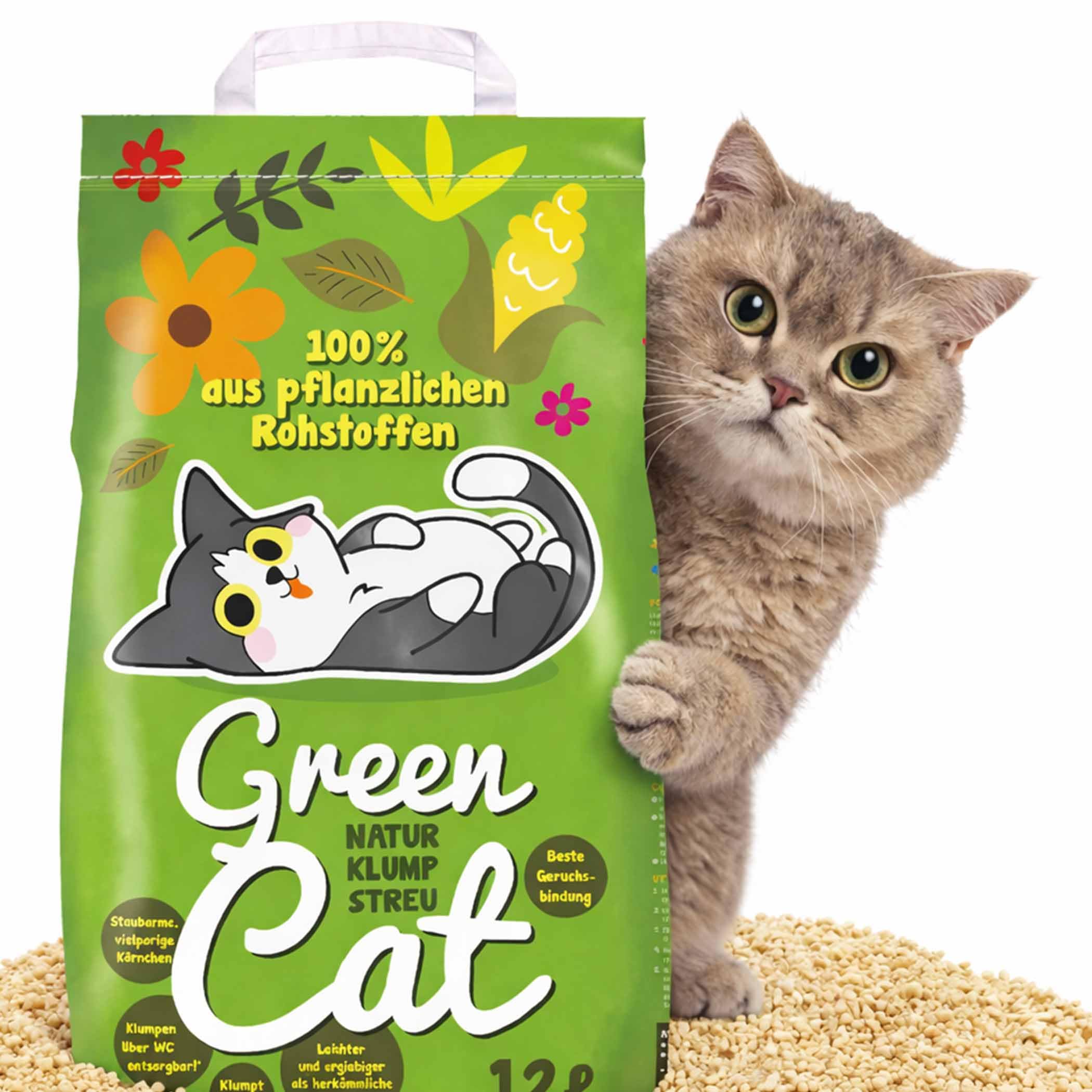 GreenCat Naturklumpstreu Katzenstreu 8X 12L (96L)