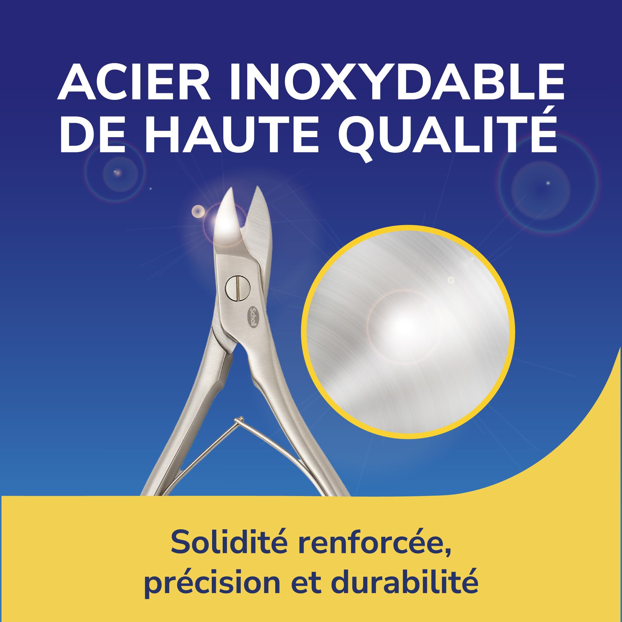 Dr. Scholl’s Ciseaux pour Ongles de pied - Coupe-ongles robuste en Acier Inoxydable Durable pour ongles épais, Ciseaux de précision conçu pour couper les ongles de main et de pied, 1 pièce