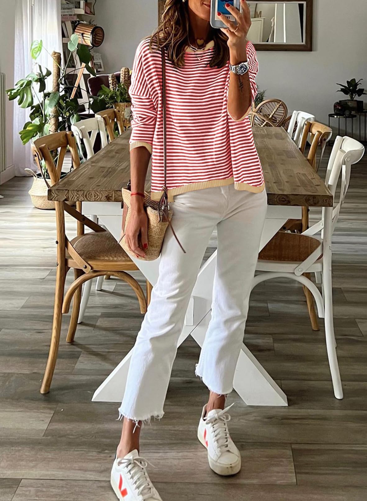 Cuptacc Felpa Donna Senza Cappuccio Maglietta Donna Stripe Girocollo Maniche Lunghe T Shirt Donna Elegante
