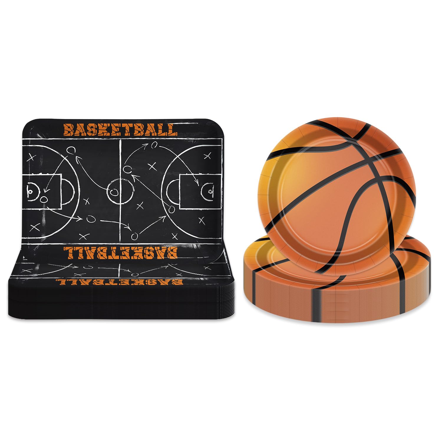 Assiettes anniversaire basket-ball 22,9 cm pour fete de fans de sport