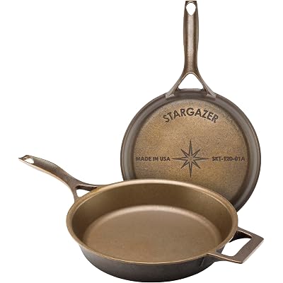 Stargazer 12-Inch Cast Iron Skillet | Made in USA, Seasoned, Premium Frying Pan for Grilling, Searing, Baking & More – Durable Cast Iron with Smooth Cooking Surface