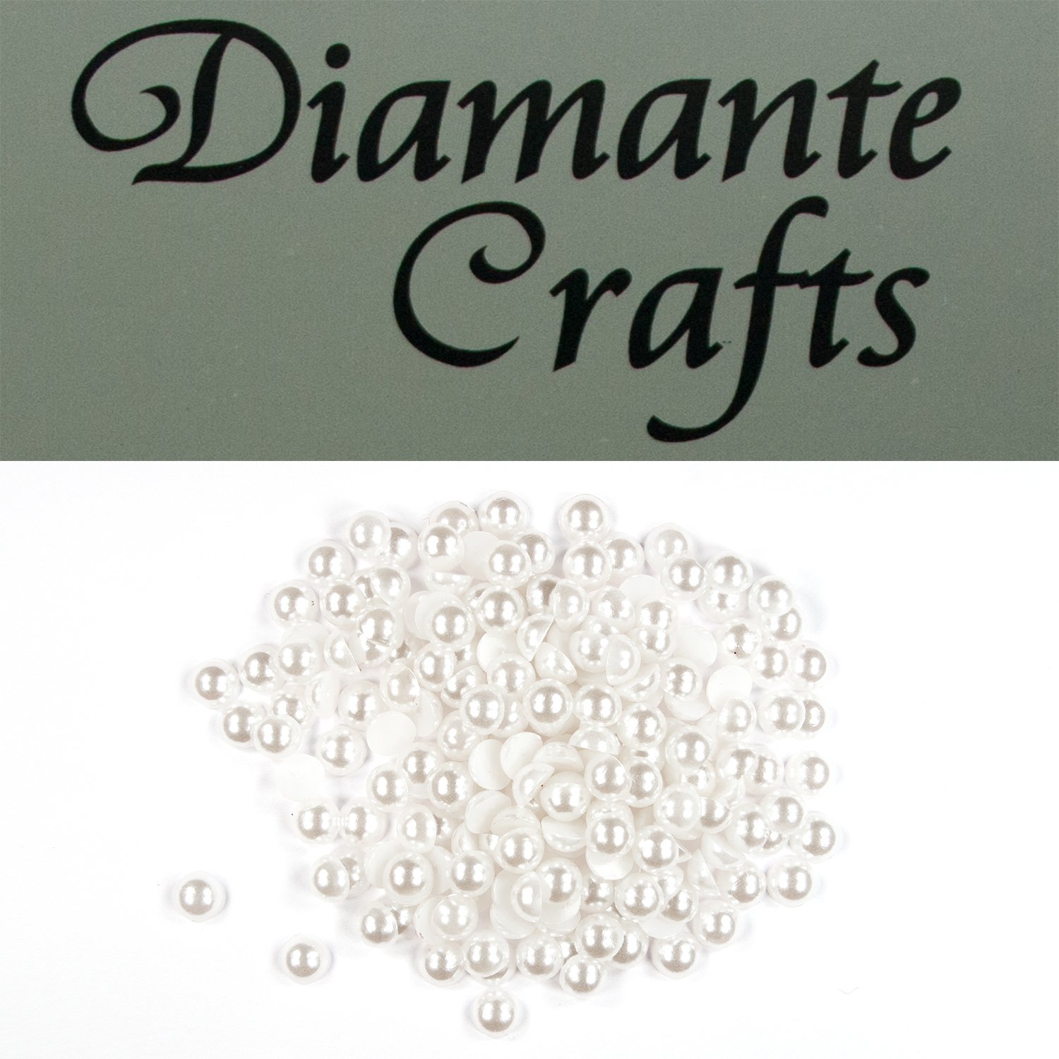 Diamante Crafts White 200 X 6Mm Pearl Loose Round Flat Back Rhinestone Craft Gems Created Exclusively