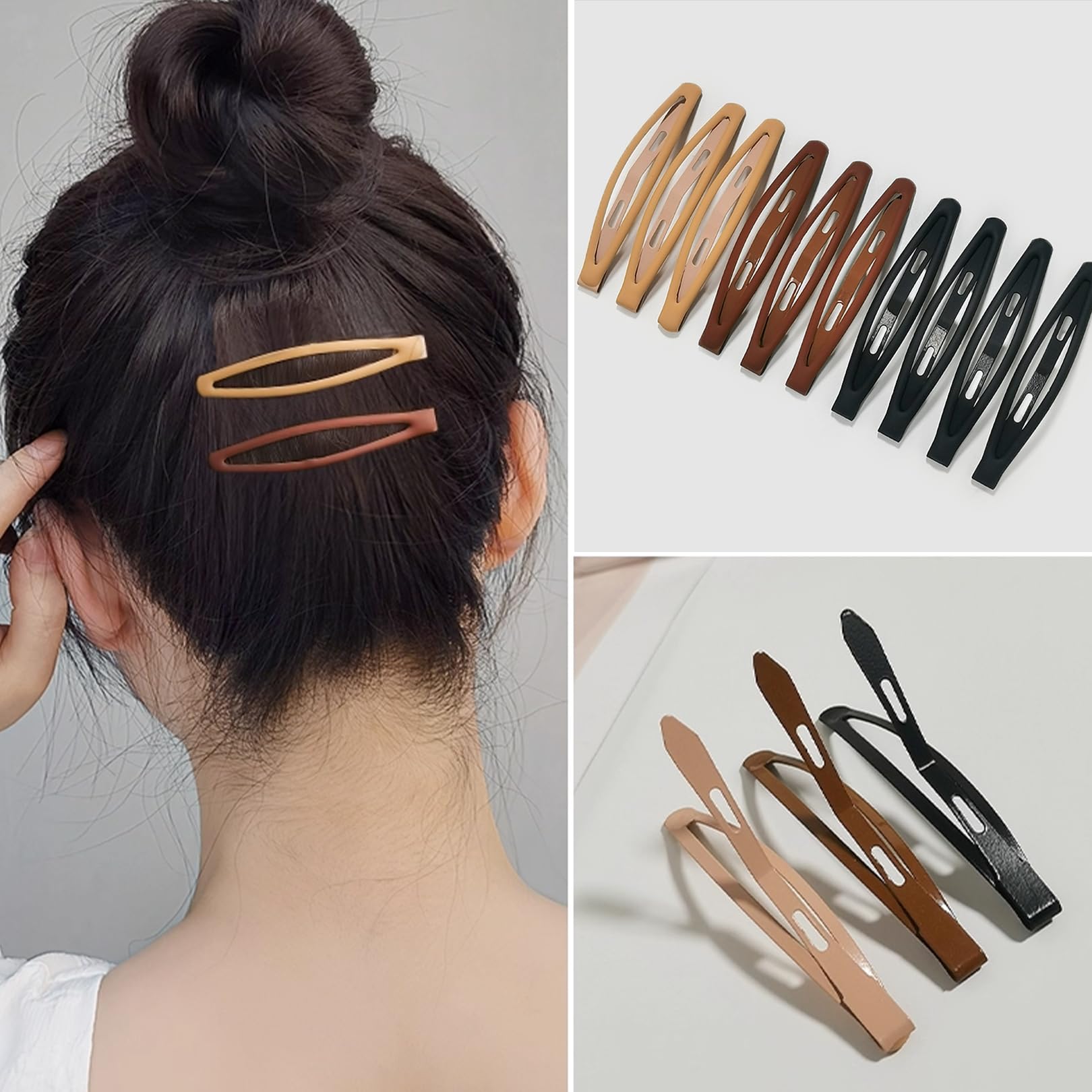 20 Pcs Hair Clip Snap Barrettes for Women Snap Hair Clips, Metal Clips Non Slip Barrettes - Image 3
