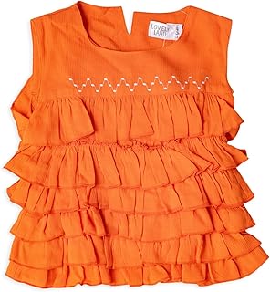 بلوزة بخياطة عصرية للبنات من لوفلي لاند، برتقالي