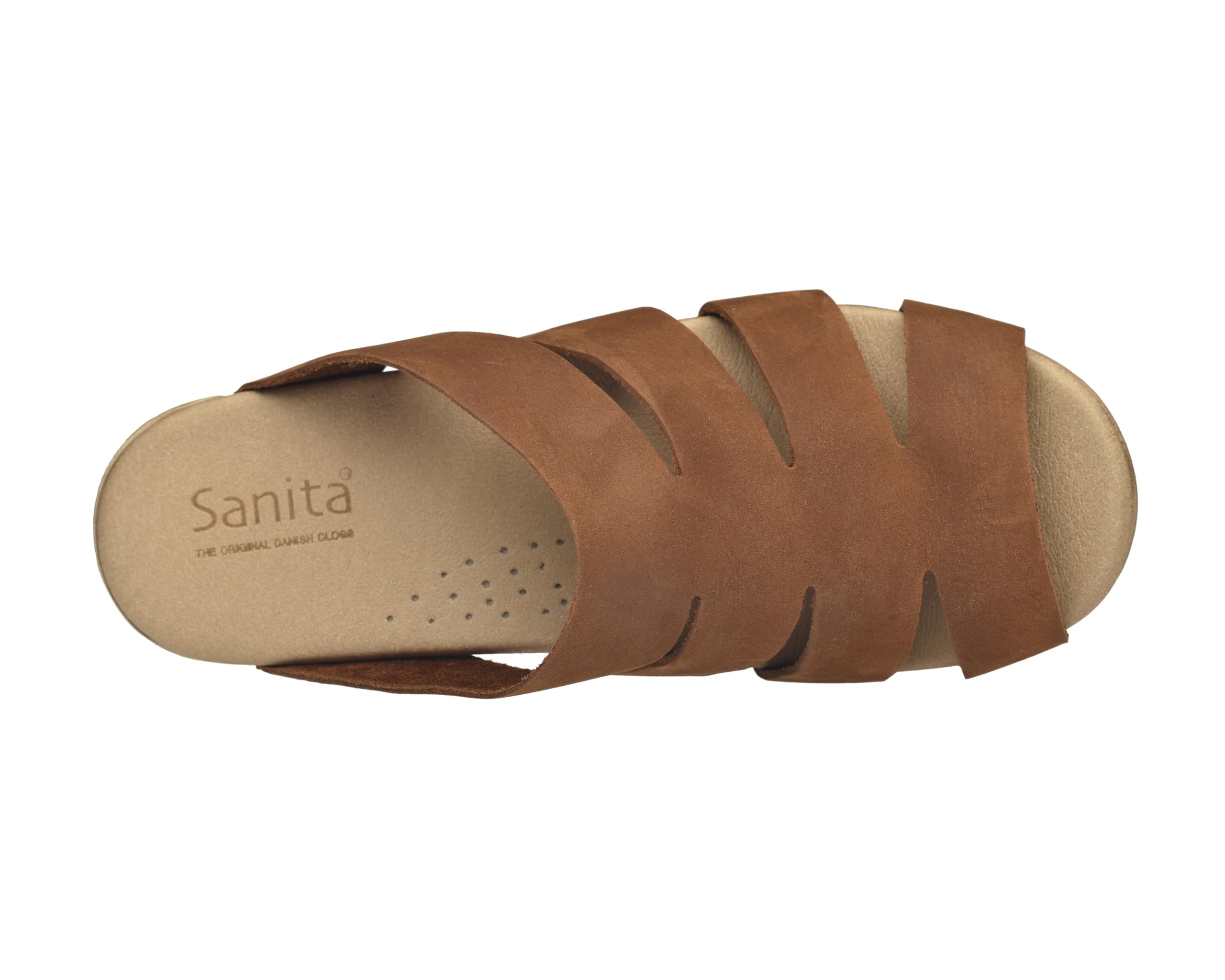 Sanita Monika, Sandali Originali Fatti a Mano in Pelle Flessibile, Plantare Anatomico con Morbida Schiuma, Marrone