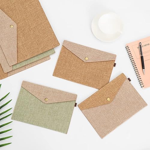 Miniatura 5 de Bolsa de documentos A4A5 de gran capacidad bolsa de documentos de lona simple bolsa de archivos de fieltro maletín carpetas de archivos suministros