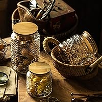 Vista 3 de Tarro de almacenamiento de vidrio, 38 onzas líquidas, recipientes de alimentos con tapa de bambú, recipientes de cocina, tarros de vidrio herméticos