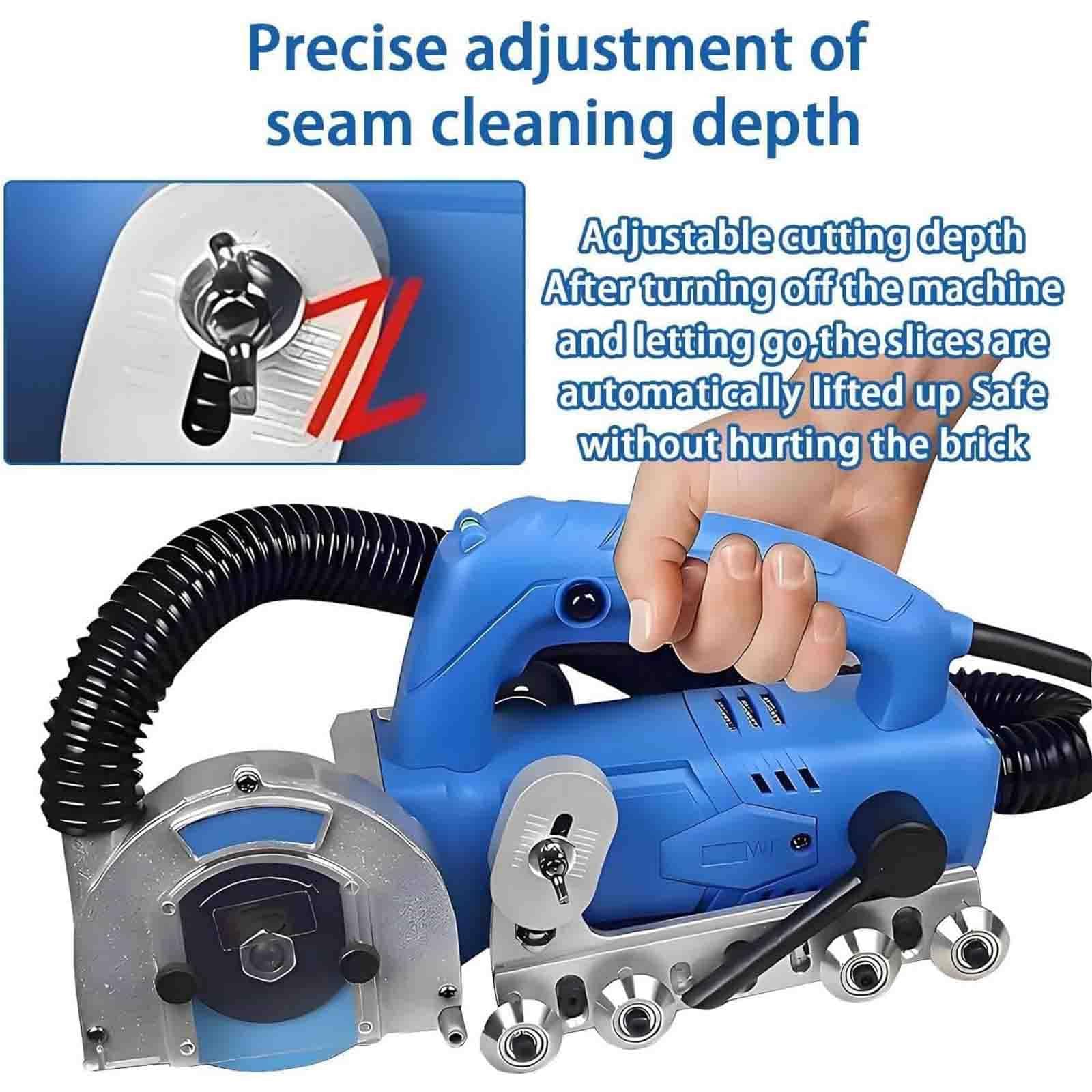 Herramienta Quitar Lechada Azulejos,Limpiador Juntas Potente,1200W 9000RPM Rebote Automático,Abrir Juntas Limpiar Huecos,Hogar Proyectos Bricolaje Renovación 2*sawblade