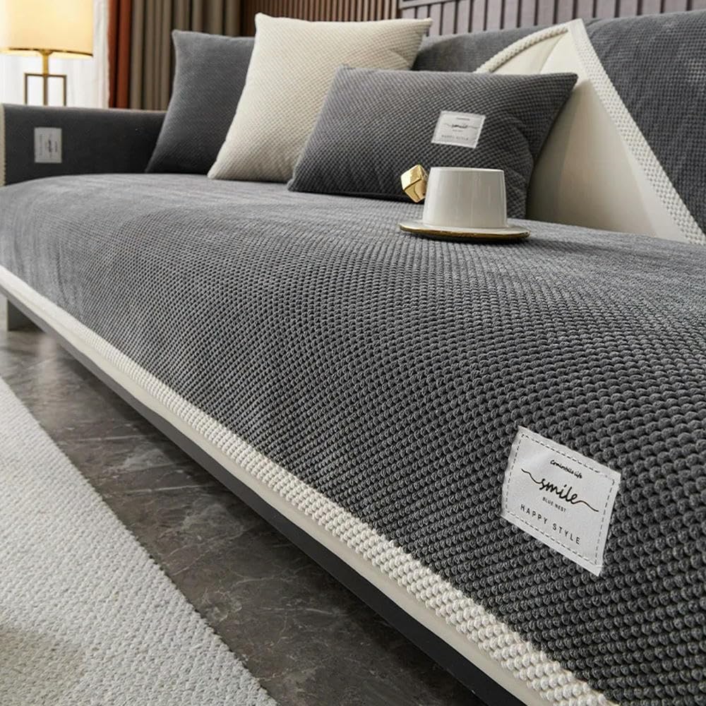 Housse de canapé en velours côtelé chic pour un salon moderne