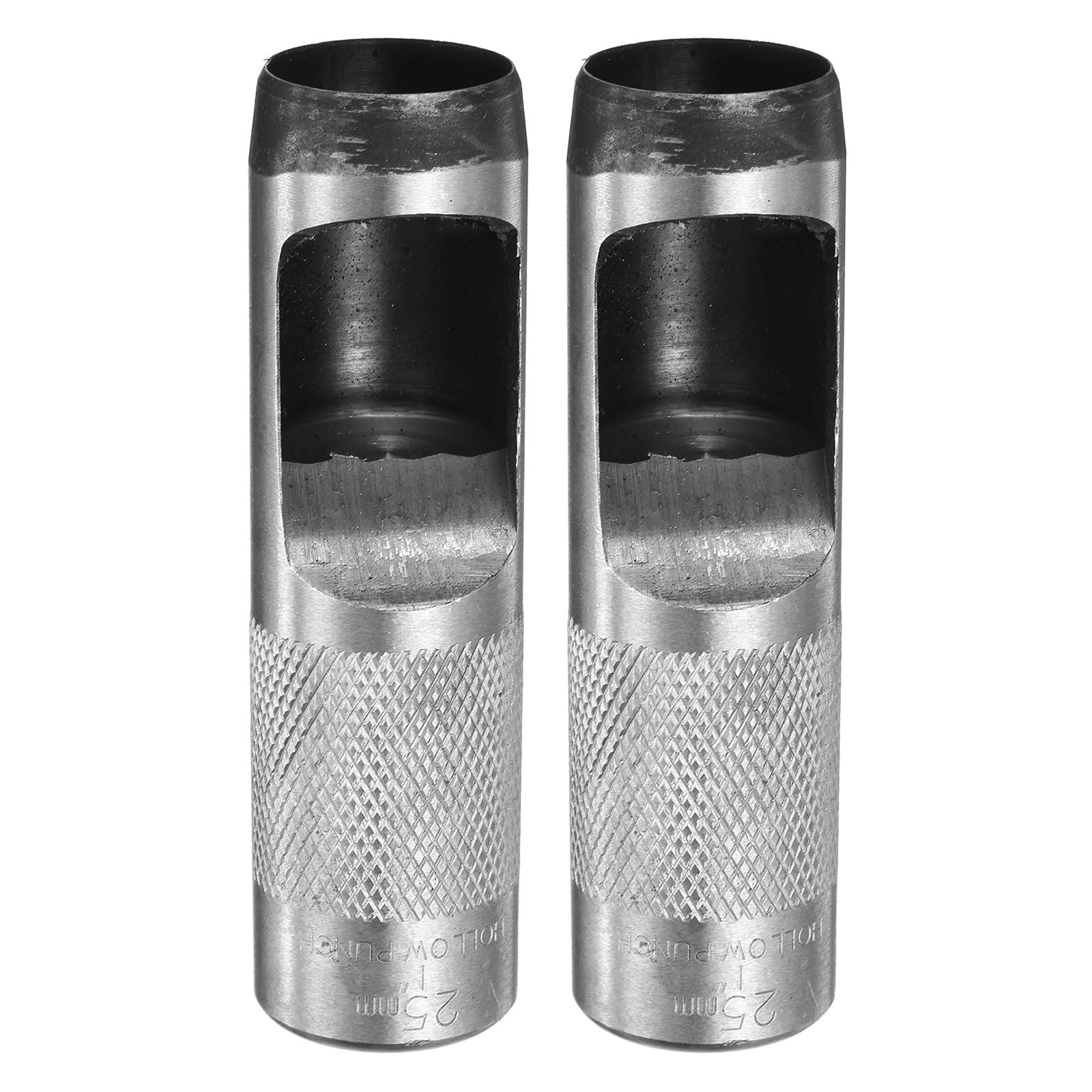 QUARKZMAN 2Pcs Poinçon Rond en Cuir, Poinçon Creux de 25mm en Acier au Carbone pour Coupe d'Emporte-Pièce de Trou Circulaire Outil de Découpe pour Ceinture/Artisanat du Cuir DIY