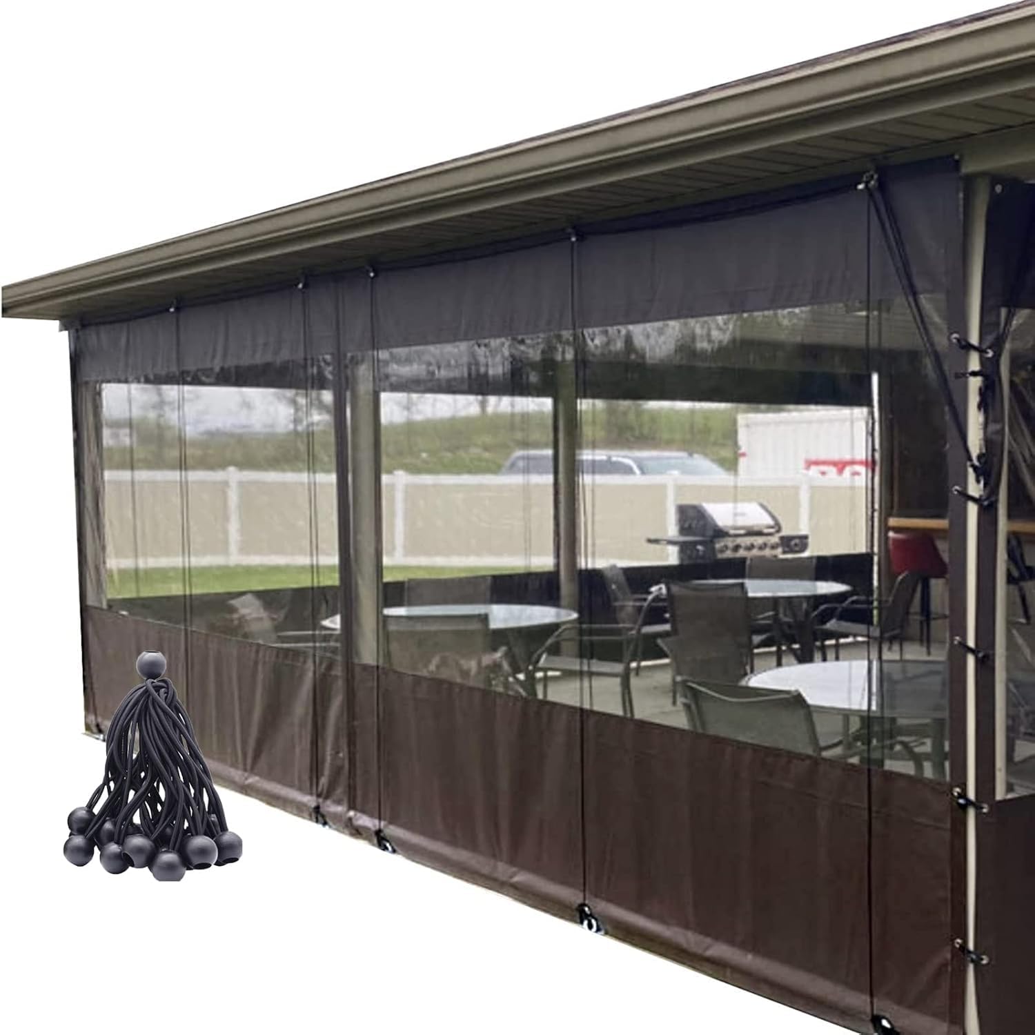 Rideaux d'hiver extérieurs anti-froid protection terrasse et pergola