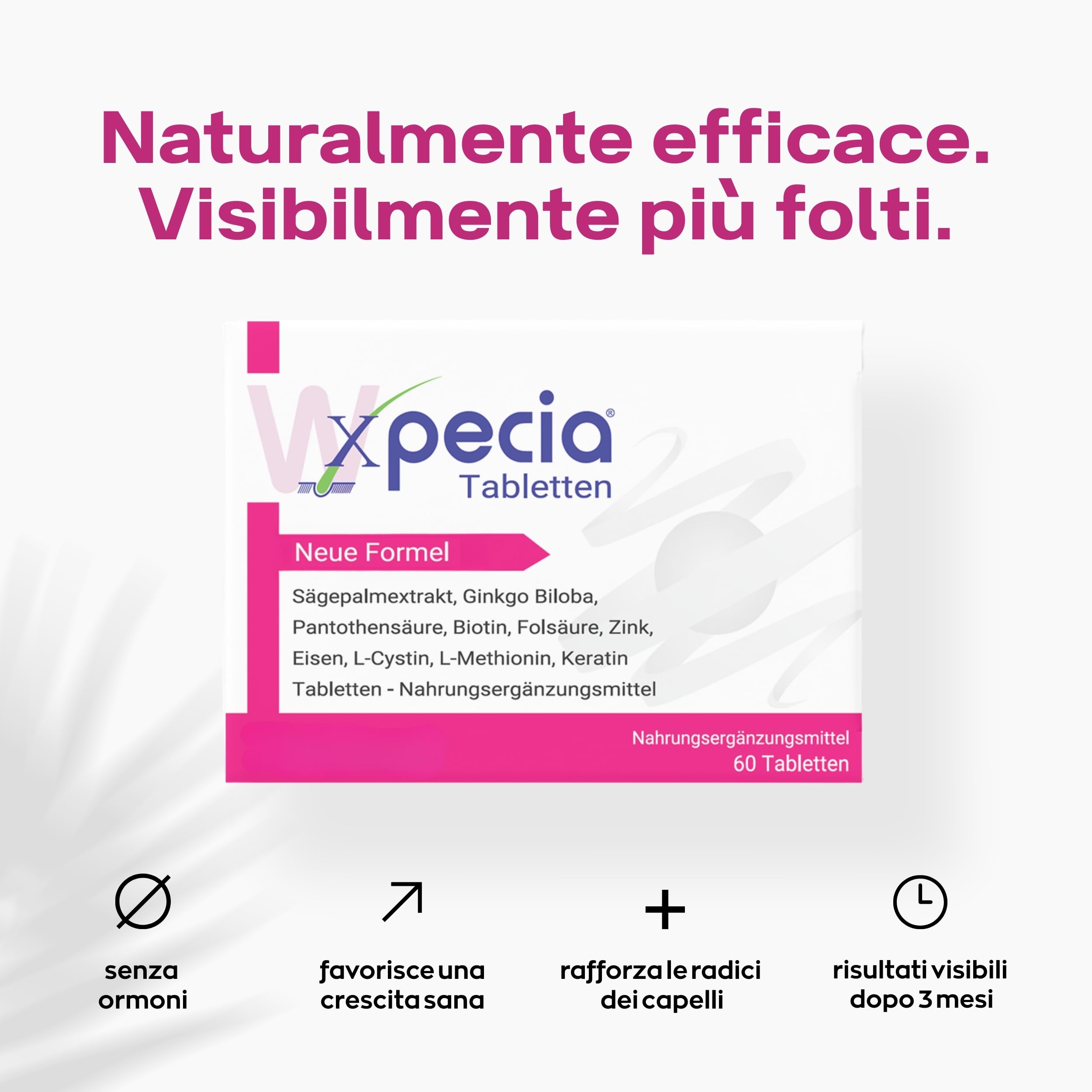 Xpecia DHT bloccante con biotina e estratto di saw palma - contro la caduta dei capelli per le donne - radice di ginko, vitamine dei capelli, sega palma - accelerare la crescita dei capelli -