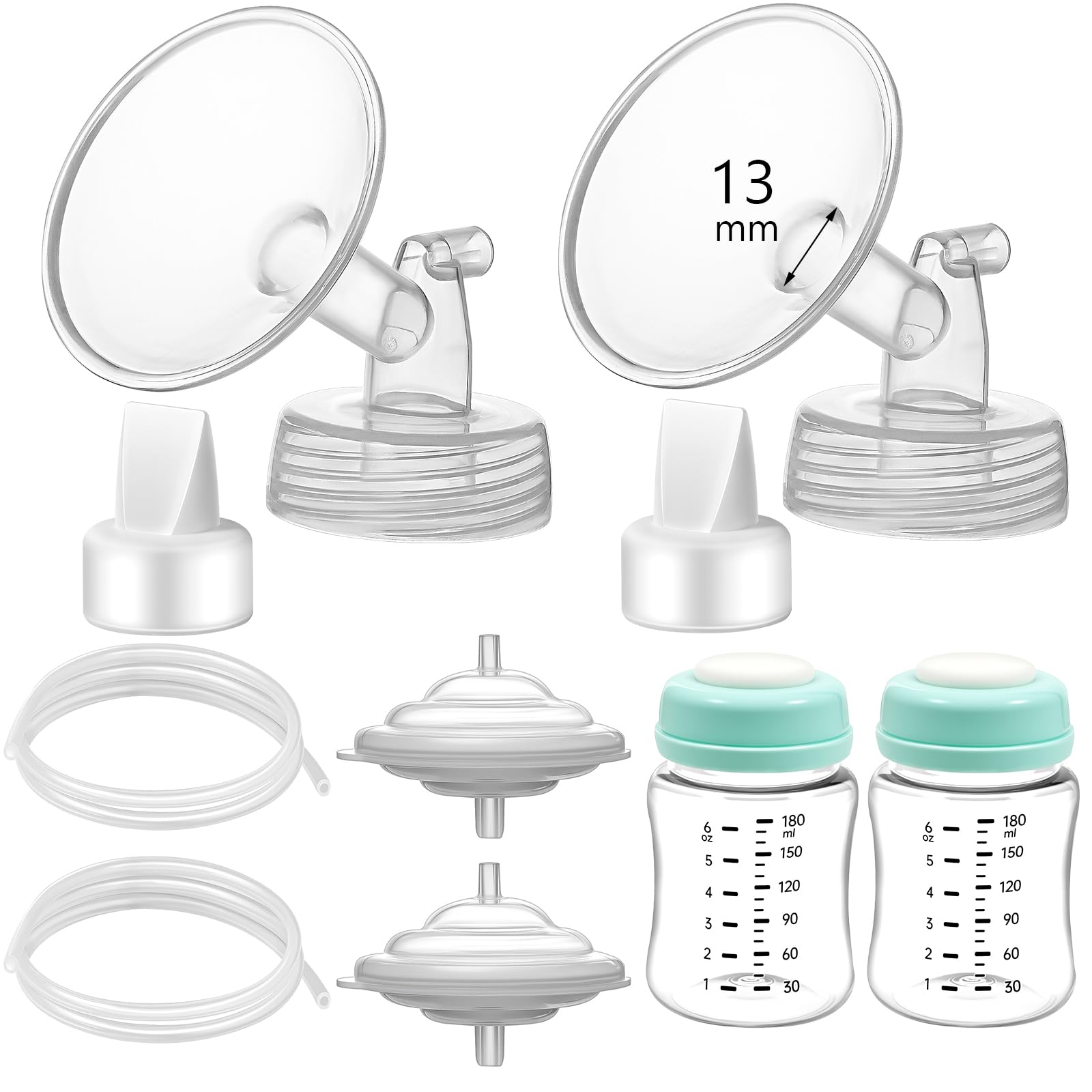 Momstouch Pump Parts Compatible with Spectra S1/S2/9 Plus, Not Original Accessories, Full Set Replacements Include 13mm Flange, Duckbill Valve,