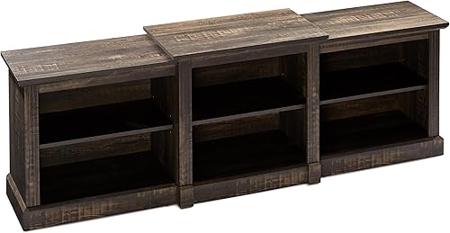 Miniatura 8 de ROCKPOINT Industrial Modern - Soporte universal con puertas y estantes abiertos, centro de entretenimiento, 60 pulgadas, color gris carbón