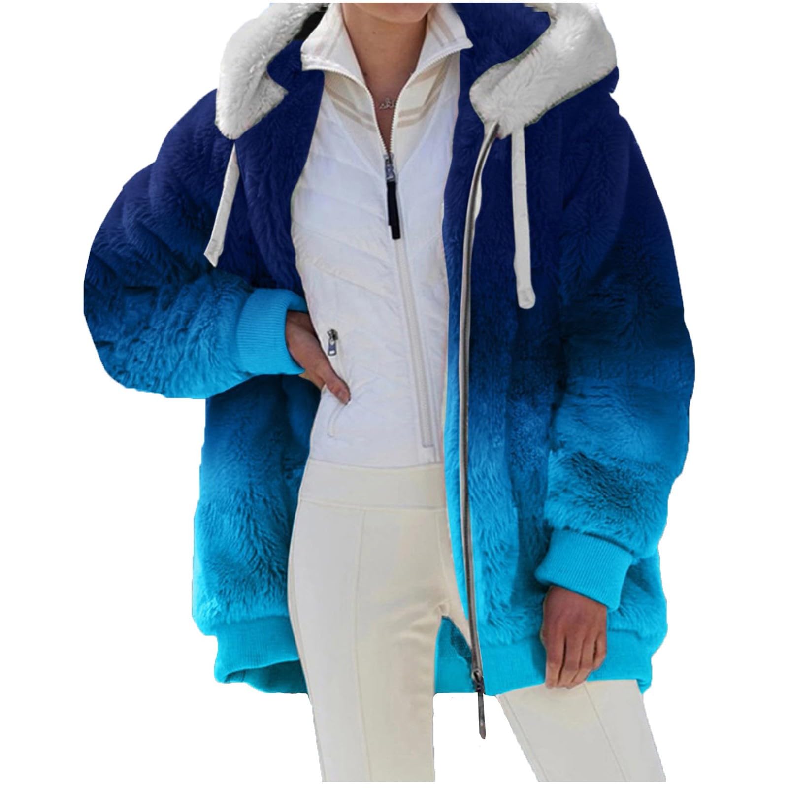 Mrat Damen Fleecejacke Mit Sherpa-Innenfutter - Warme Winterjacke In Karo-Optik