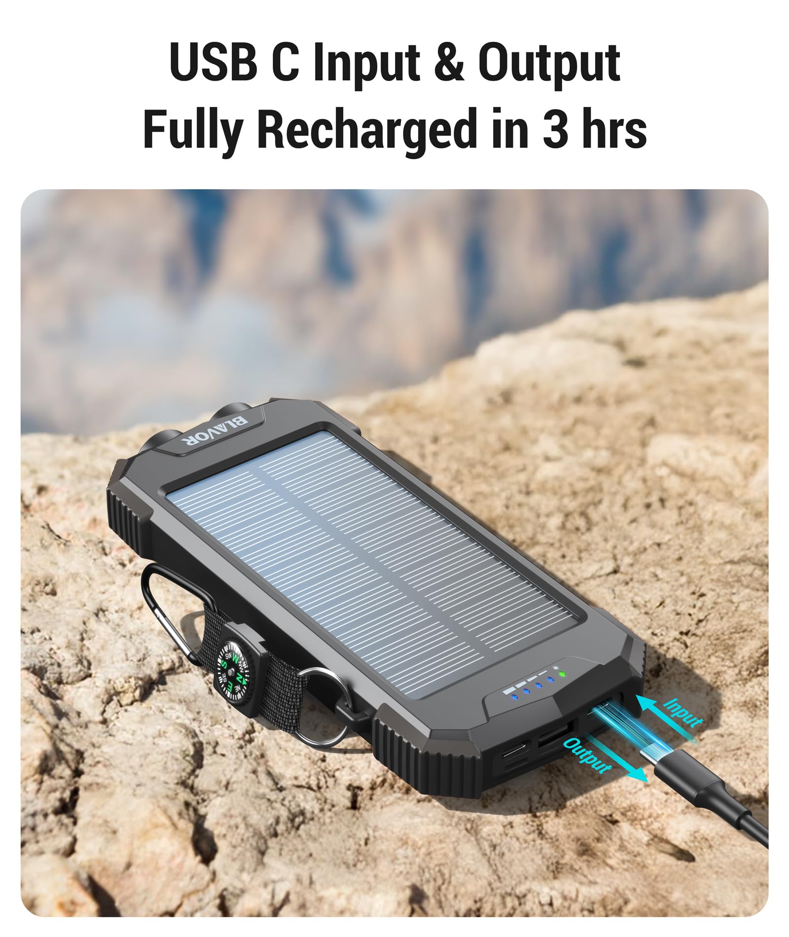 Chargeur Solaire Pour Smartphone – Avec Batterie 1000mAh (neuf)