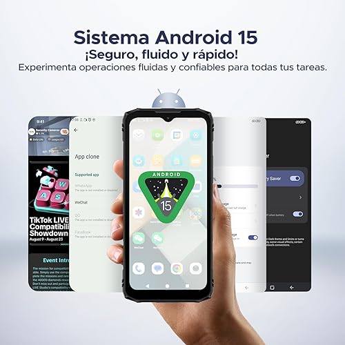 Miniatura 8 de DOOGEE Blade 10 Ultra Energy Android 15 - Teléfono resistente 4.5G, 0.421 in ultrafino, Octa Core Rugged Smartphone, 6.56" HD+90Hz, cámara de 64MP,