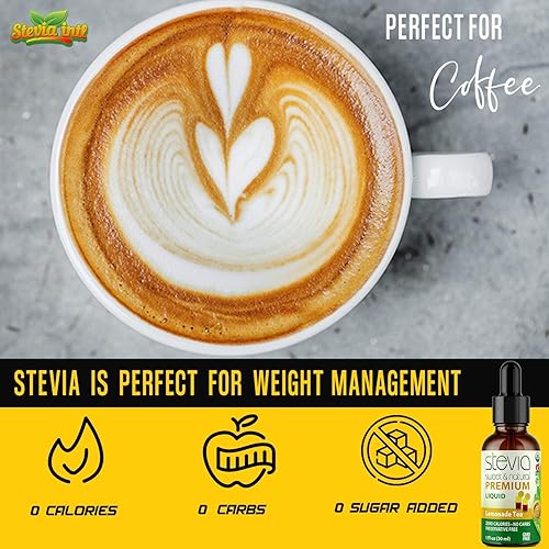 Miniatura 4 de Lemonade Tea - Gotas de stevia de calidad premium, Stevia líquida orgánica, el mejor sustituto del azúcar, extracto 100% puro, todo naturalmente