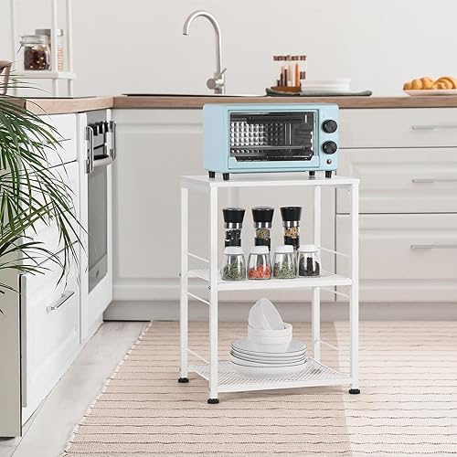 Miniatura 4 de OYEAL End Table, Small Side Table Living Room, White Nightstand with 2-Tier Storage Shelf, Printer Stand Sofa Table for Small Spaces, Living Room,