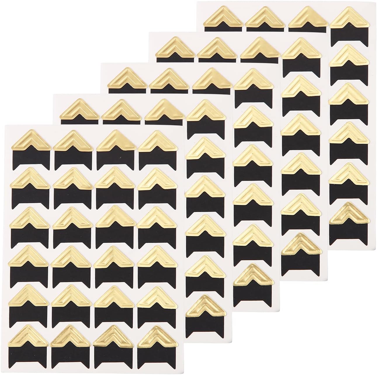 DERAYEE 12 Sheets Photo Corner Stickers, 6 Colors Self