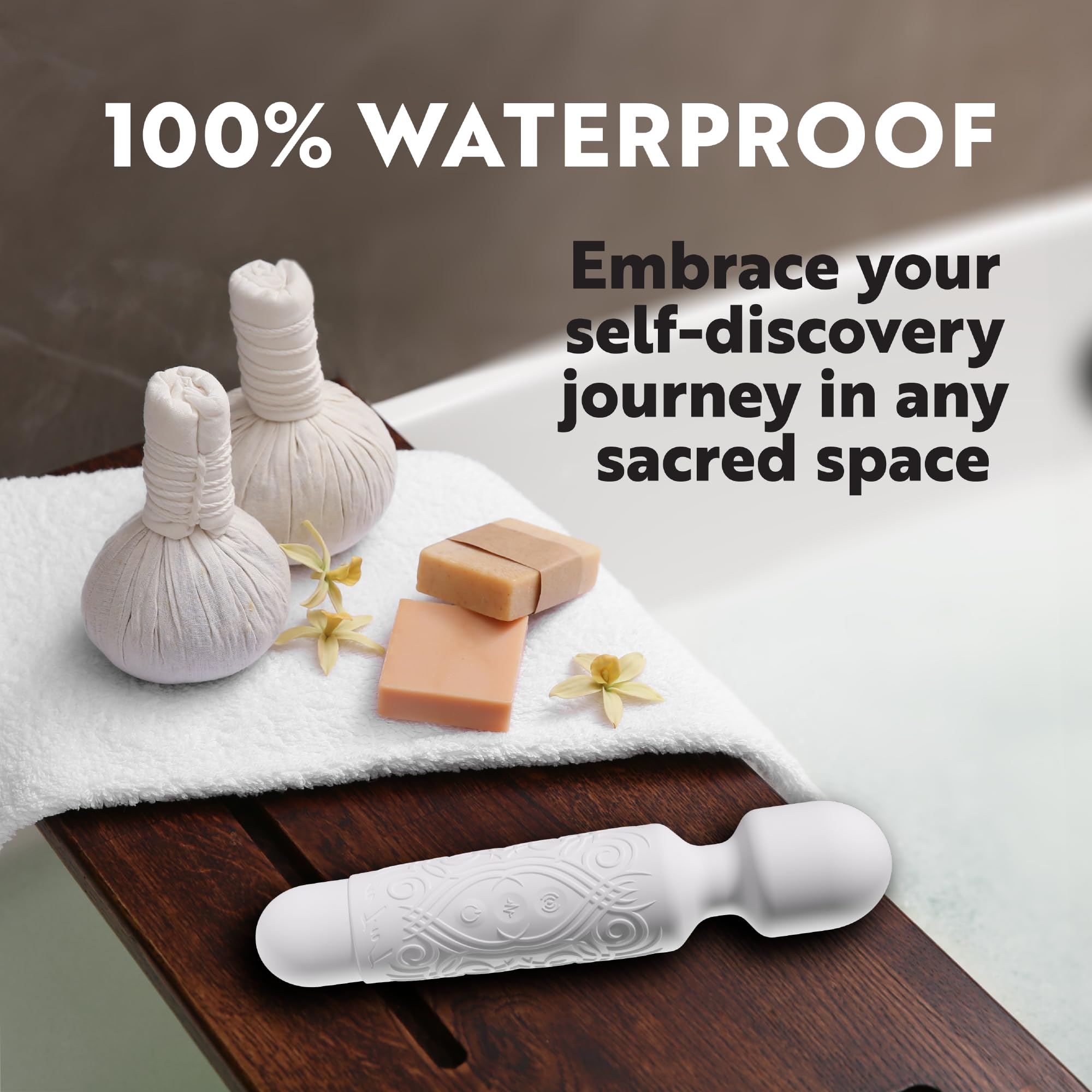 LuLu Wand Massager Vibrator for Women - Powerful Multi-Speed Waterproof Vibrating Wand with Smoky Quartz Yoni Egg - Silent Rechargeable Sex Toy for Clitoral Stimulation: Premium White