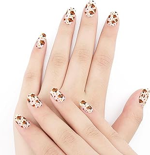 Supdreamc Nails Stickers, 5 Sheets, Cute Funny Thanksgiving Turkey White Waterproof Membrane Nails Sticker Nail Decals Nail Design Manicure Tips Decor for Women
