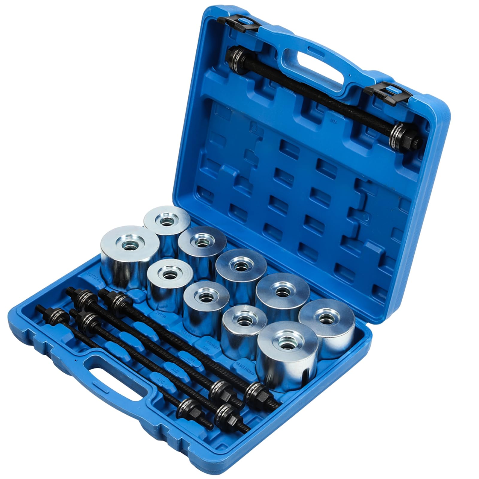 GEARMONSTER 27tlg Radlager Abzieher Set, Silentlager Abzieher Werkzeug Gummibuchsen Druckhülsen Set mit Aufbewahrungskoffer für Auto, PKW, LKW Achslager Montage Demontage Druckhülsen Satz