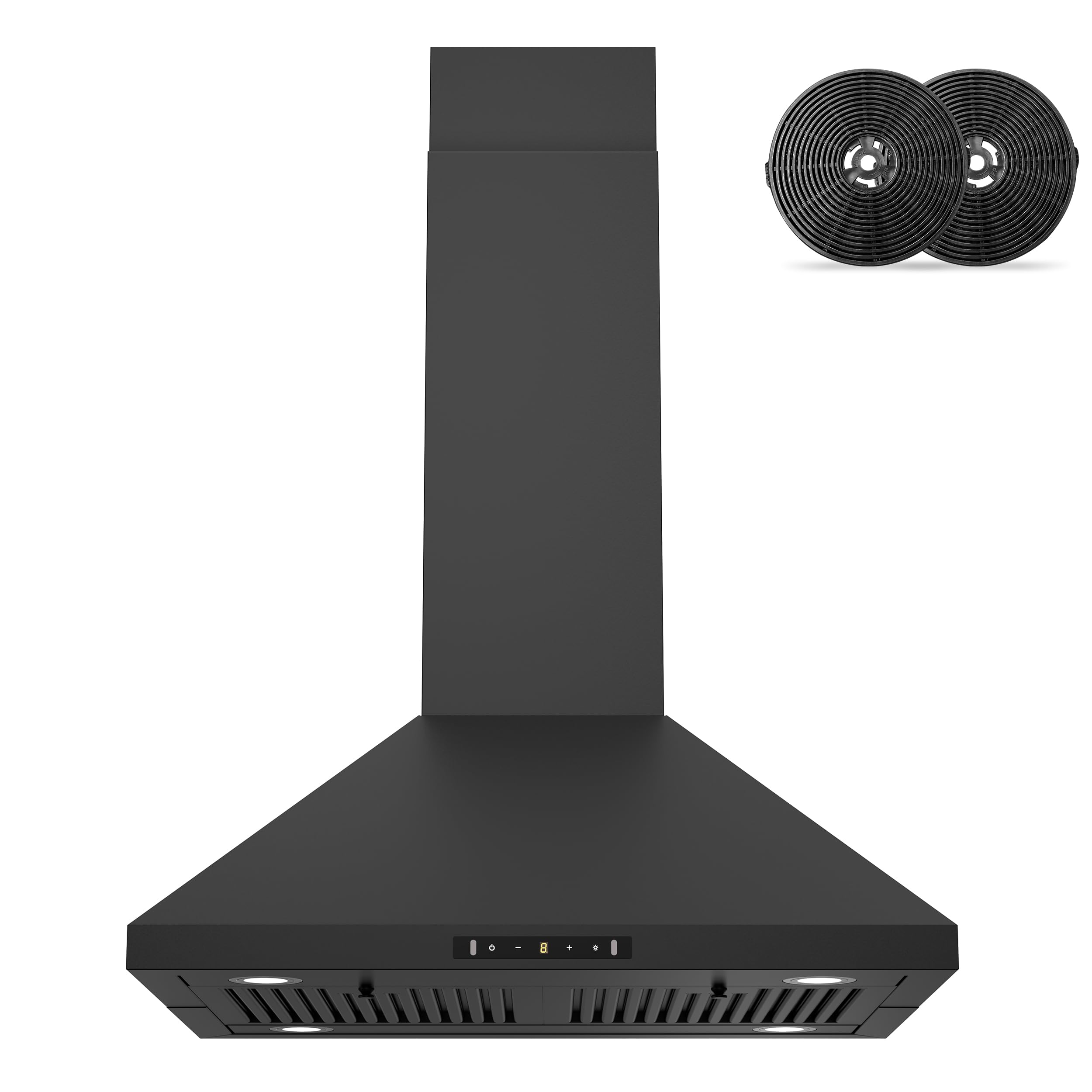 Campana extractora Island Mount de 30 pulgadas, 700 CFM con conductos o sin conductos, campana de cocina convertible, estilo pirámide, campana extractora de montaje en techo con detección de