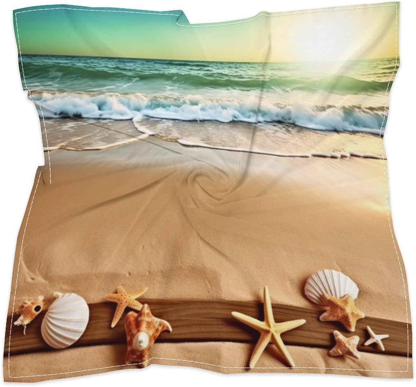 Beach Theme Fashion Bandanas for Women, Square Scarf