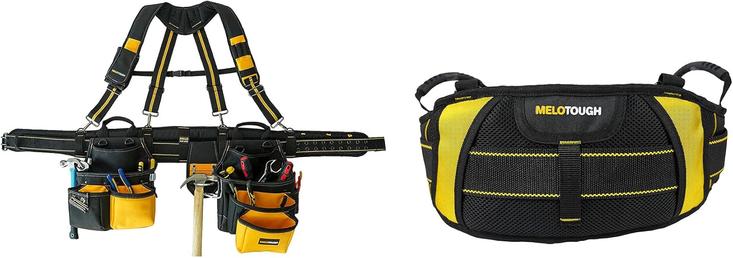 MELOTOUGH 28Pocket Pro Framer's rig Combo Apron Tool Belt and Heavy