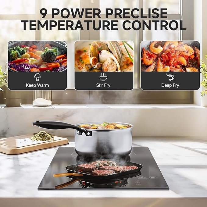 Estufa Vitrocerámica 2 Puestos 1800W Empotrable 110V miniatura 2