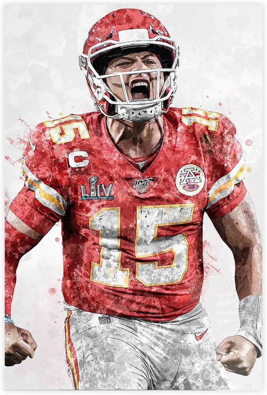 Patrick Mahomes Sports Poster Canvas Poster Wall Art Decor Print Picture Paintings