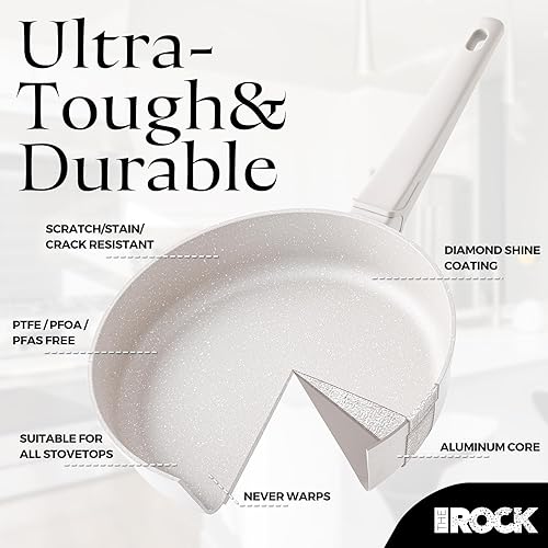 Miniatura 4 de THE ROCK SOHO - Sartén antiadherente de cerámica de 11 pulgadas, no se pega, nunca se deforma, dura más tiempo, sartén no tóxica con mango