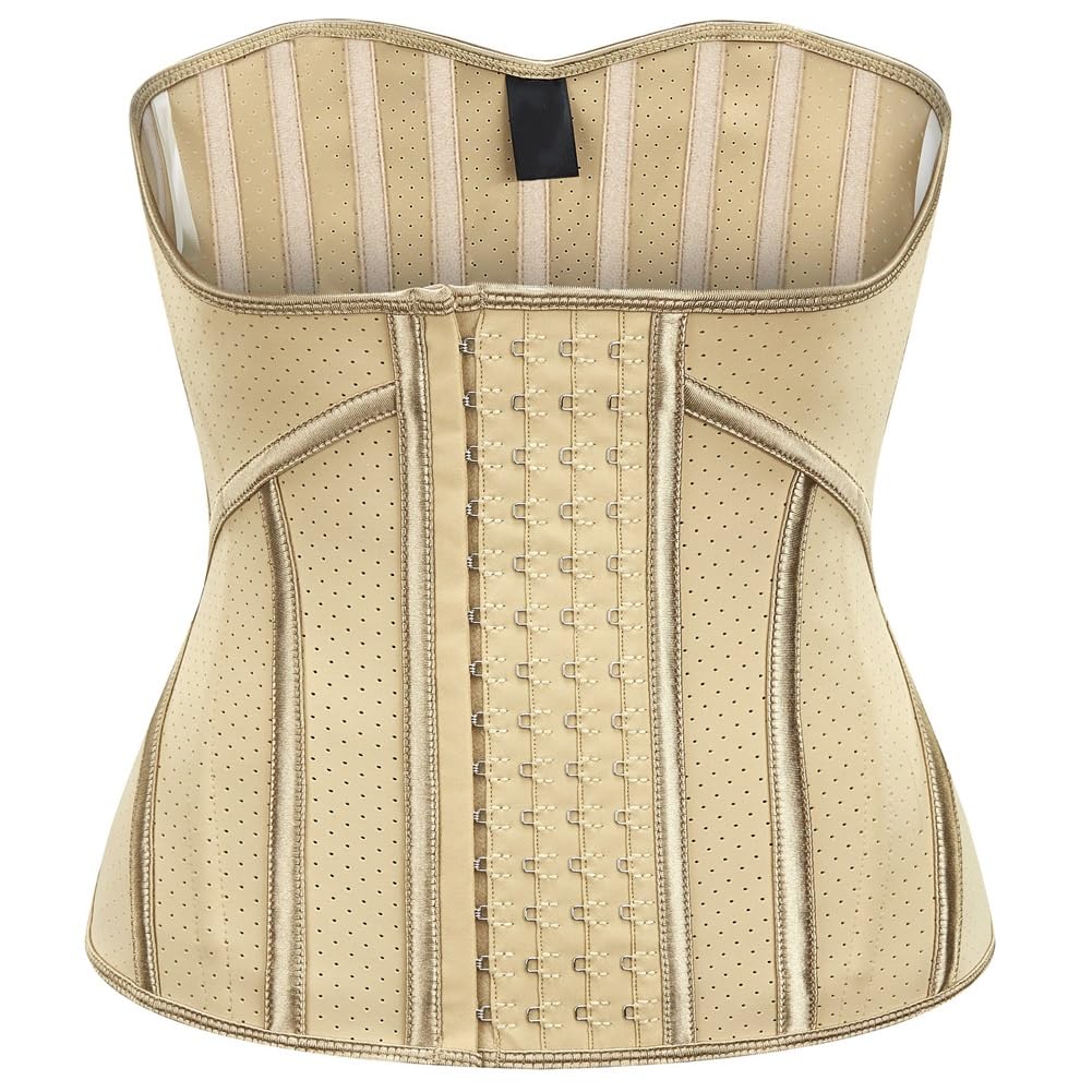 Ceinture de fitness, silhouette de sablier, ceinture de perte de poids, ceinture de serrage de la taille en latex, protection serrée de la taille pendant l'exercice (beige, taille L)