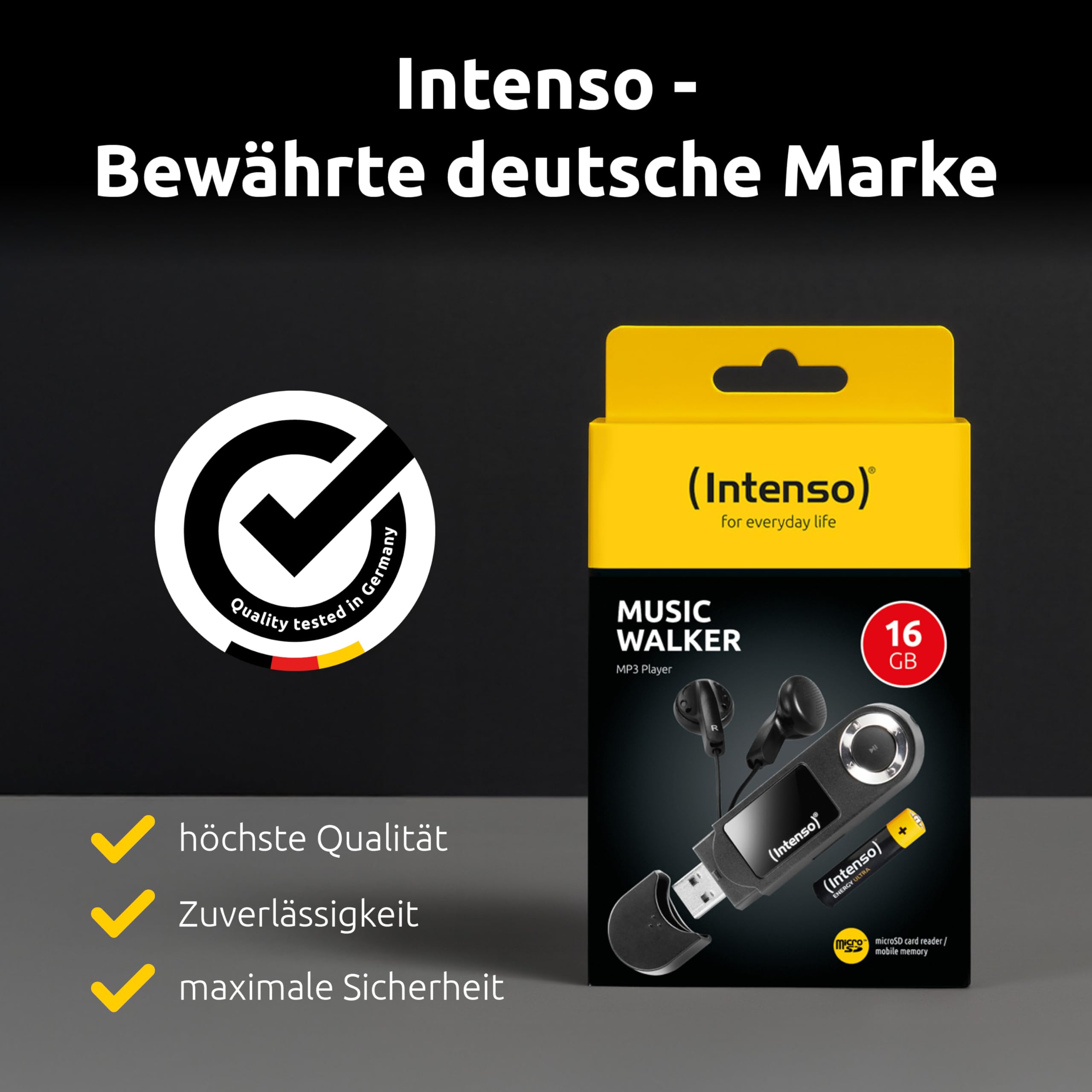 Intenso Odtwarzacz MP3 Music Walker 16 GB, czarny
