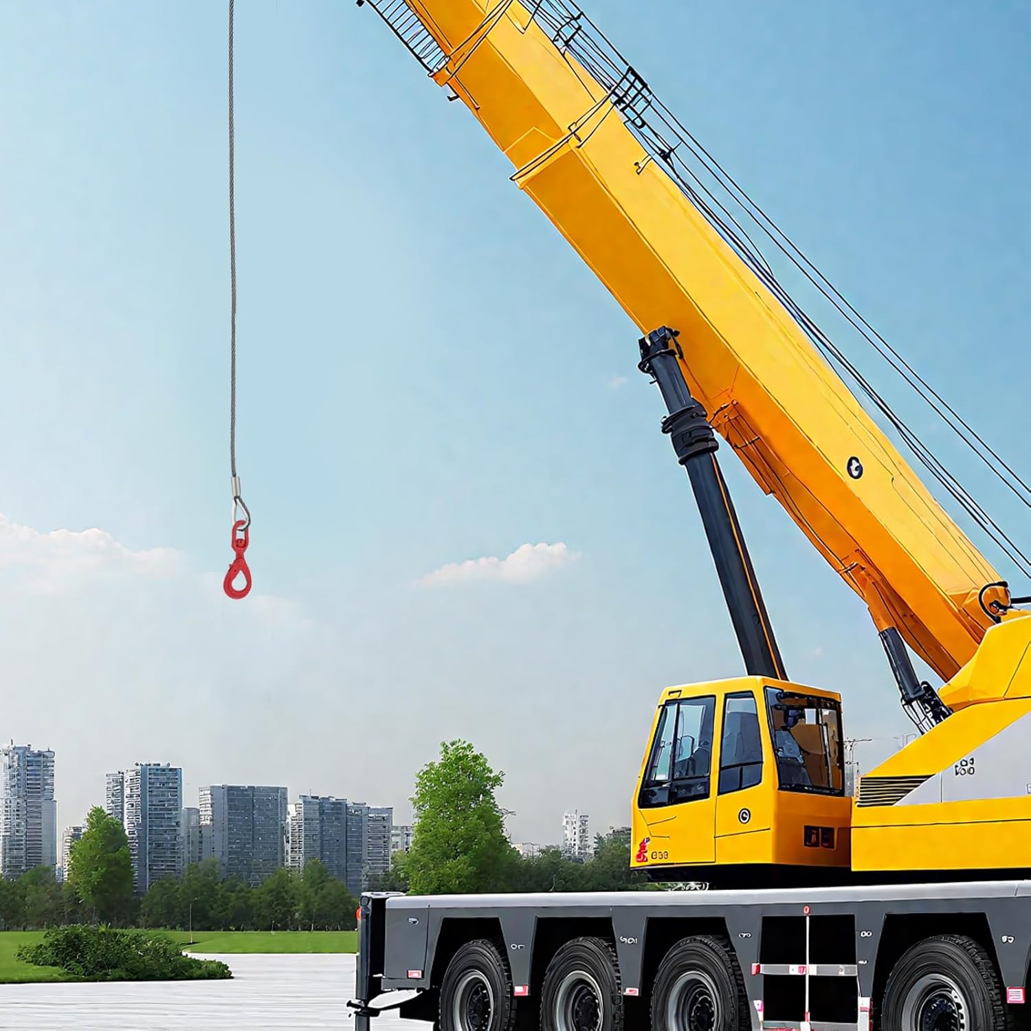 Steel Core Winch Cable, 1/2" x75FT Heavy Duty Winch Cable with 360° Swivel Self Locking Hook, 19841 Lbs Ultimate Breaking Strength Winch Rope (Red, 1/2" x75FT)