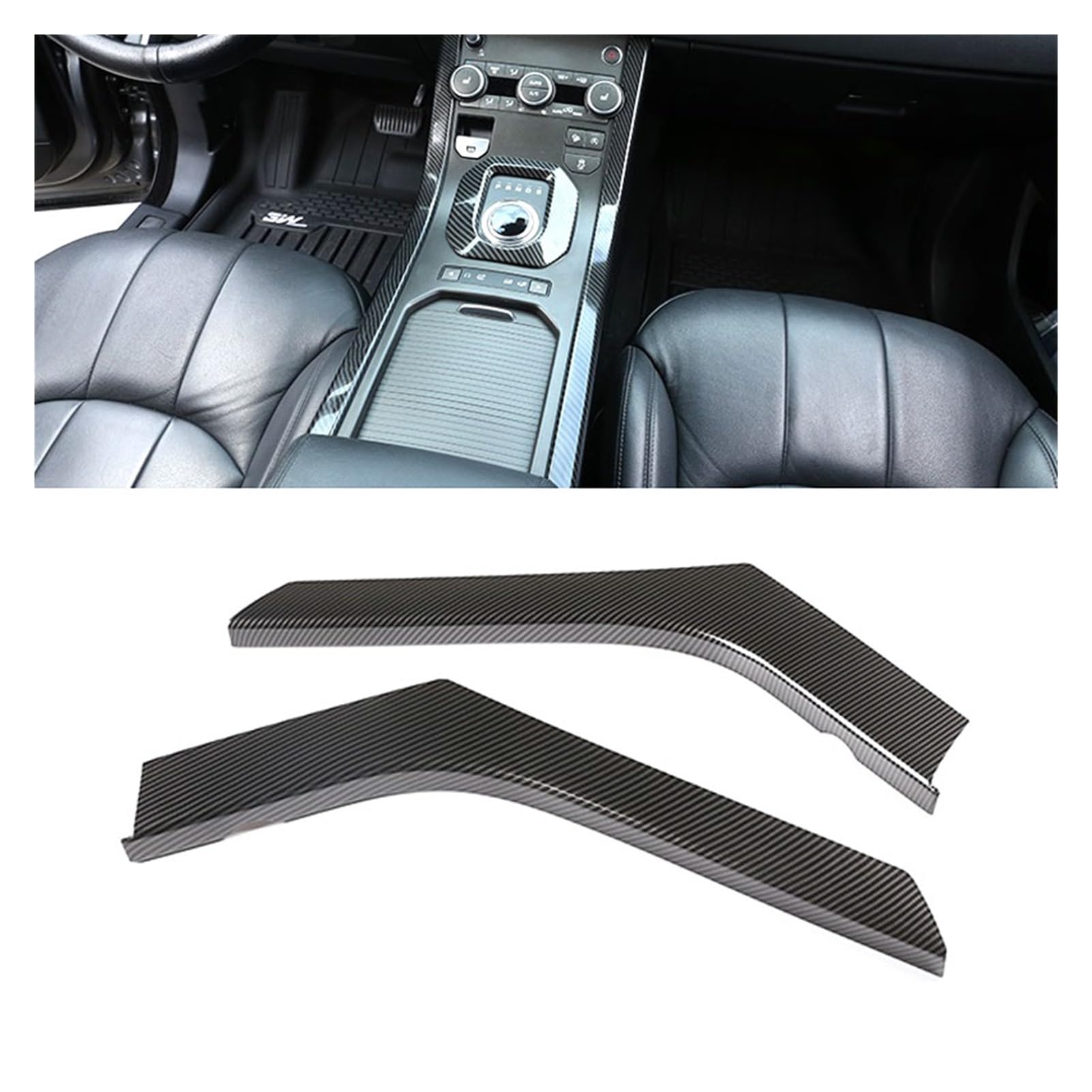 Moldura de fibra de carbono para Range Rover Evoque, protector ABS premium de consola 7