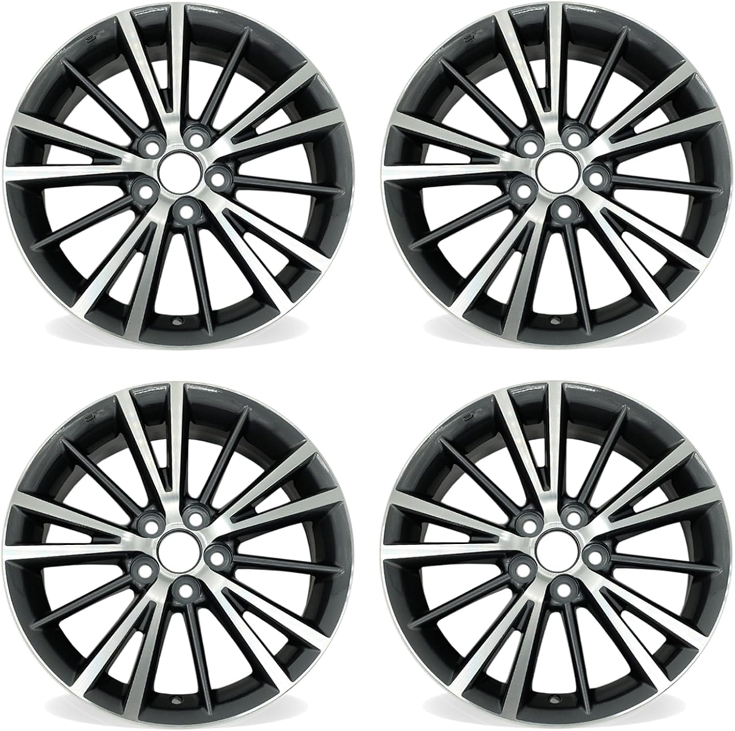 New Set of 16" 16x6.5 Inch Alloy Wheel for 2014–2019 Toyota Corolla | OEM Design Replacement Rim | Machined Grey | Direct Fit - OE Stock Specs | 75150 75150B
