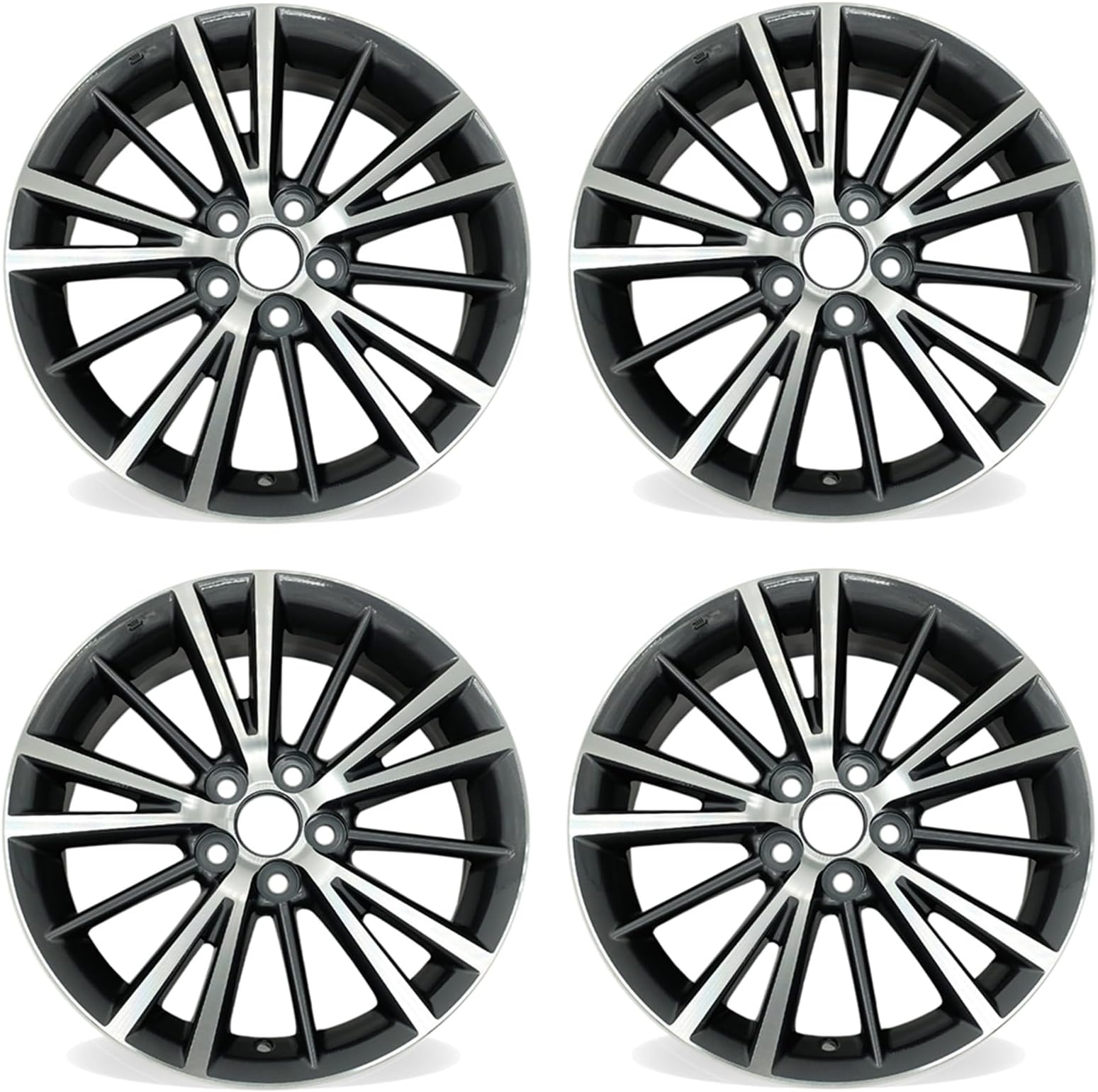 New Set of 16" 16x6.5 Inch Alloy Wheel for 2014–2019 Toyota Corolla | OEM Design Replacement Rim | Machined Grey | Direct Fit - OE Stock Specs | 75150 75150B