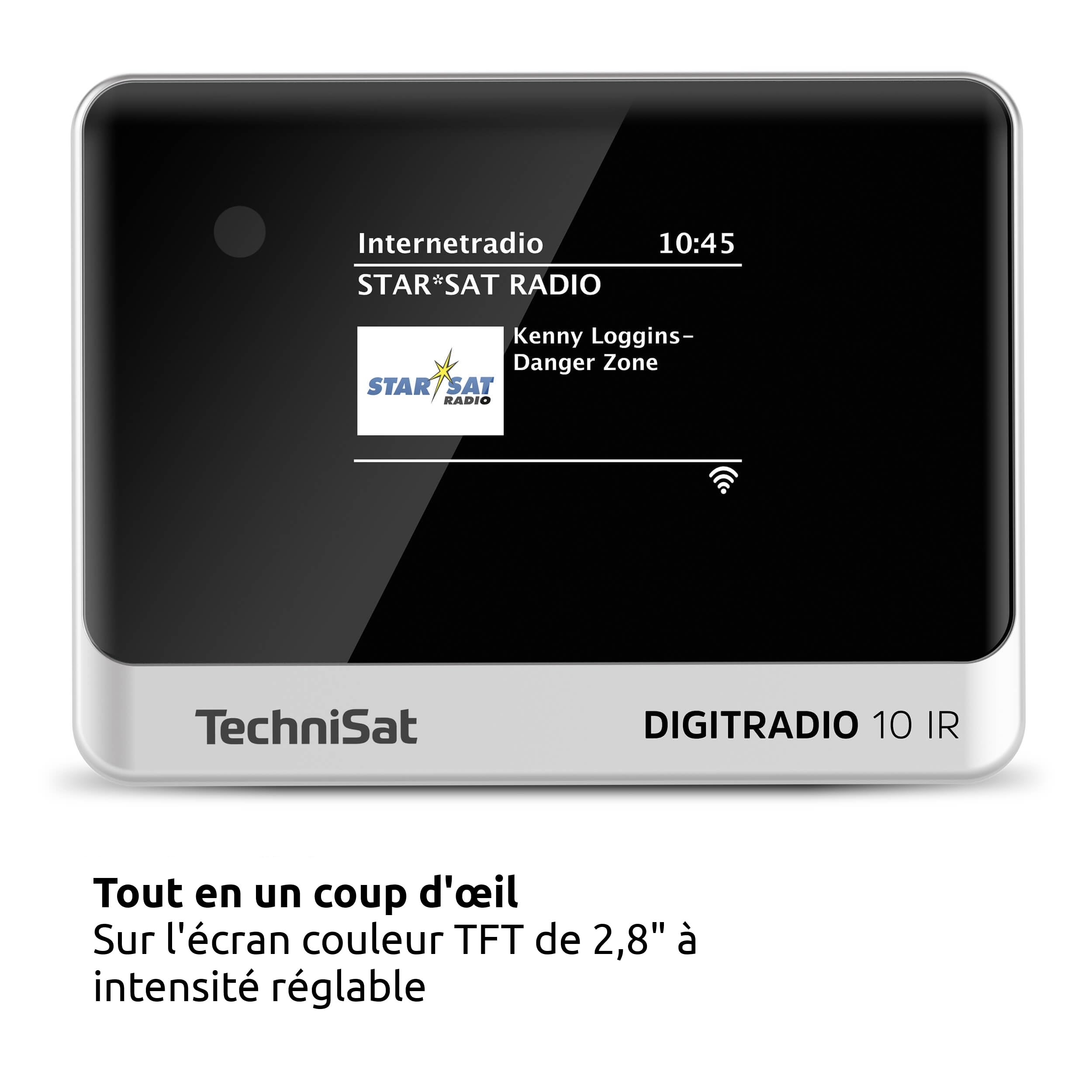 TechniSat DIGITRADIO 10 IR Adaptateur Radio Internet DAB+ WLAN Bluetooth Noir Argent