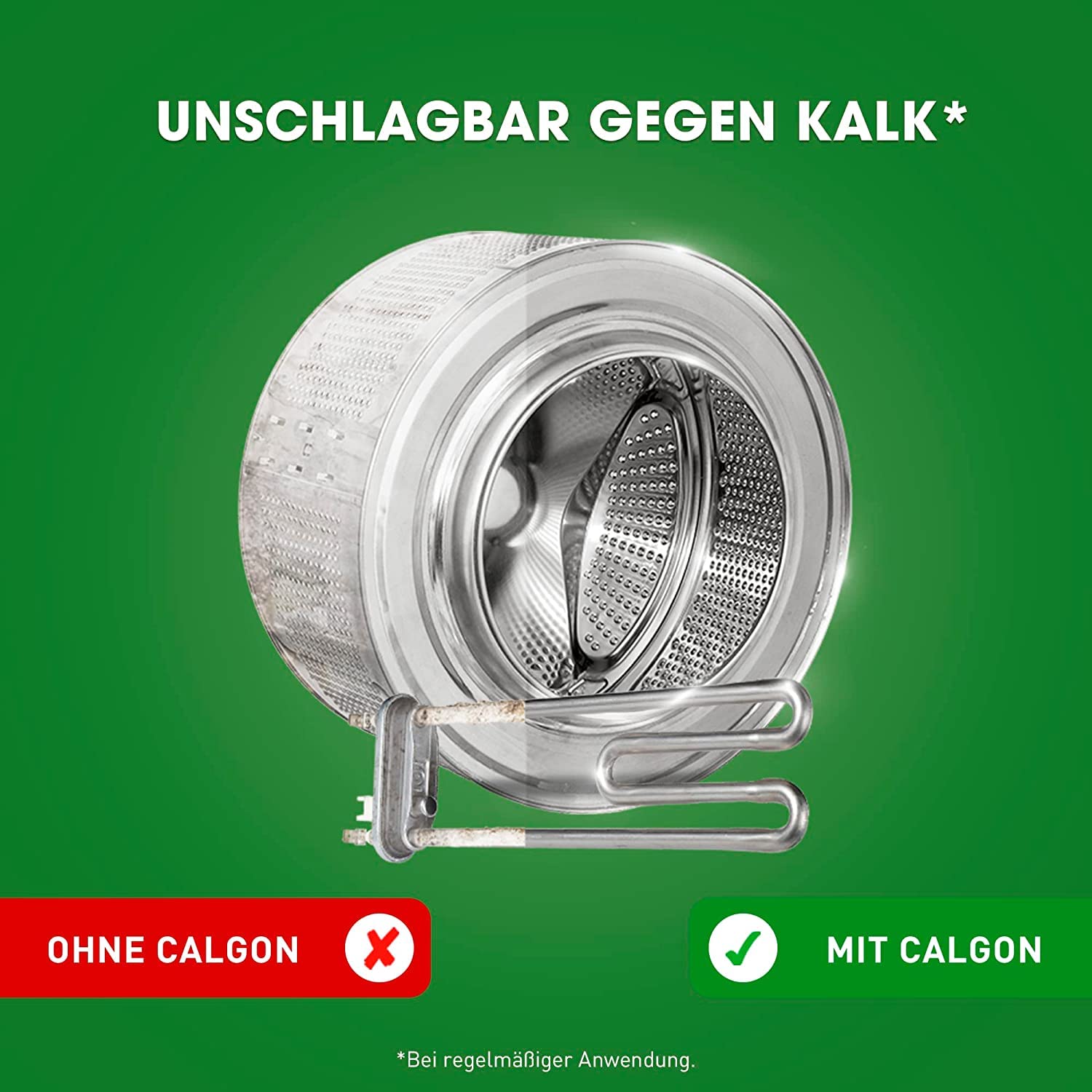 Calgon Hygiene+ Tabs – Schutz vor Kalkablagerungen und Schmutz – Wasserenthärter mit Hygieneschutz für die Waschmaschine – 2 x 61 Tabs