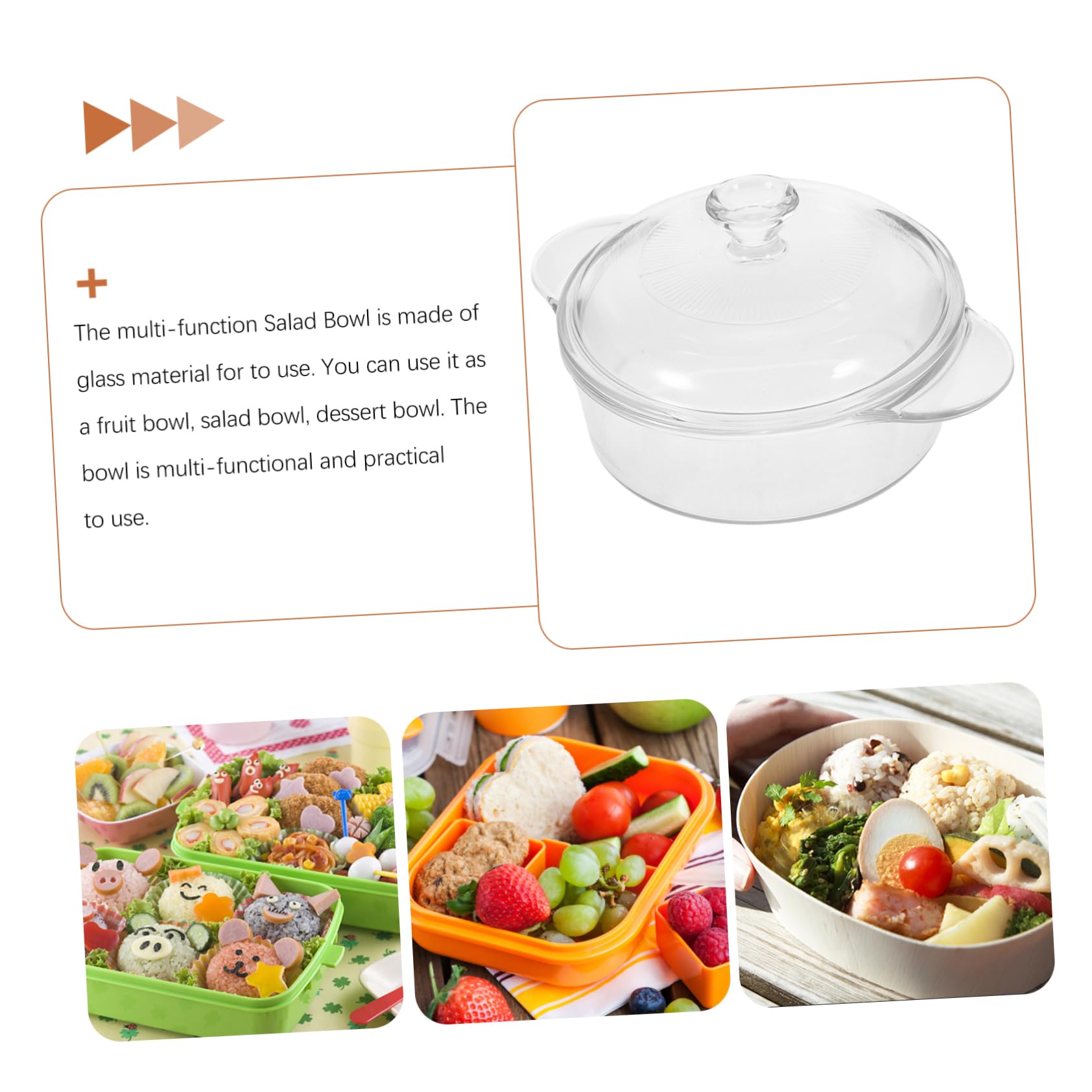 COLLBATH Glassschüssel mit Deckel Ofenfest Salatschüssel aus Glas für Servieren und Aufbewahrung Große Schüssel für Küche und Partys