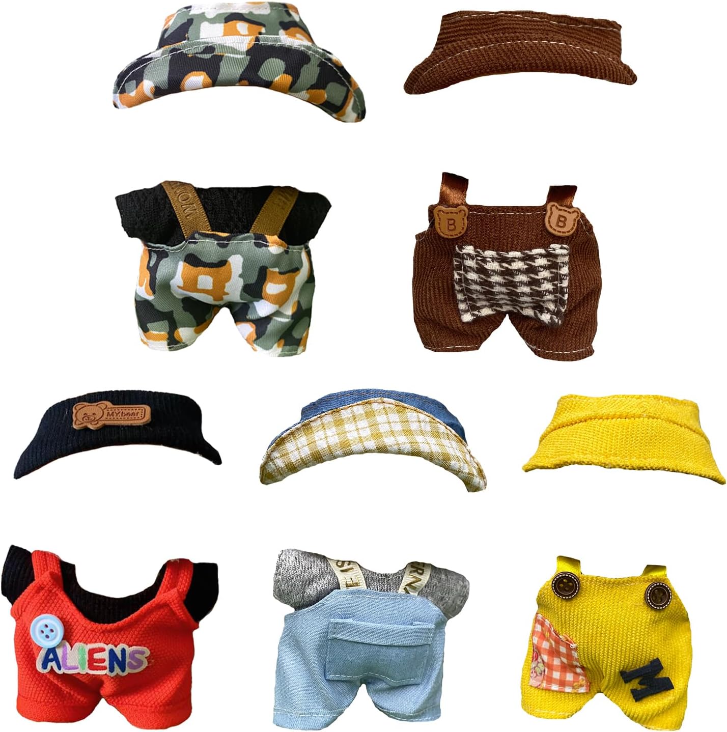 Clothes Set for 17cm Doll, 5 Pack Clothes & Outfit Pack for 17cm Dolls, Dolls Accessories for Collectors, No Doll Included (Set 2)