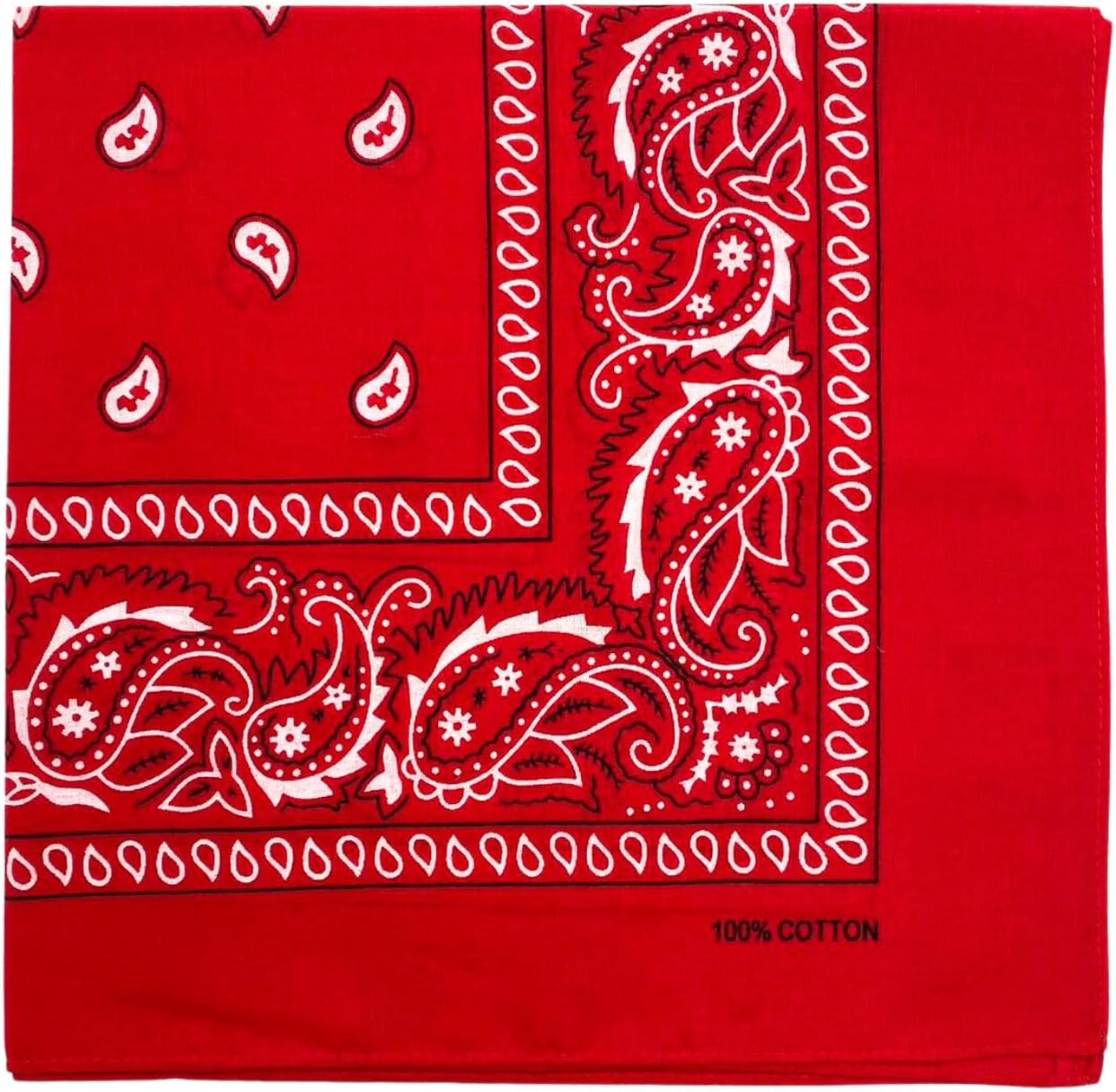 MDSTYLE 100% Cotton Paisley Bandana 22x22 Inch for Men & Women - Versatile Headband, Scarf, Handkerchief