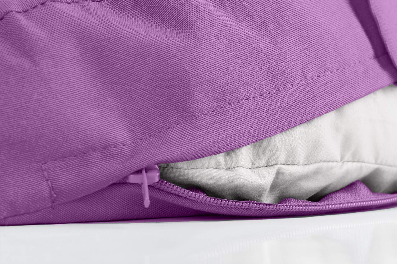 sei Design Coussin de Yoga, de méditation, en Demi-Lune, avec Rembourrage en cosses de Sarrasin, Grand Coussin de Sol, Coussin de méditation, 46 x 25 x 10 cm, Violet
