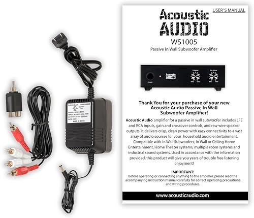 Miniatura 3 de Acoustic Audio WS1005 - Amplificador de subwoofer pasivo de 200 vatios para cine en casa